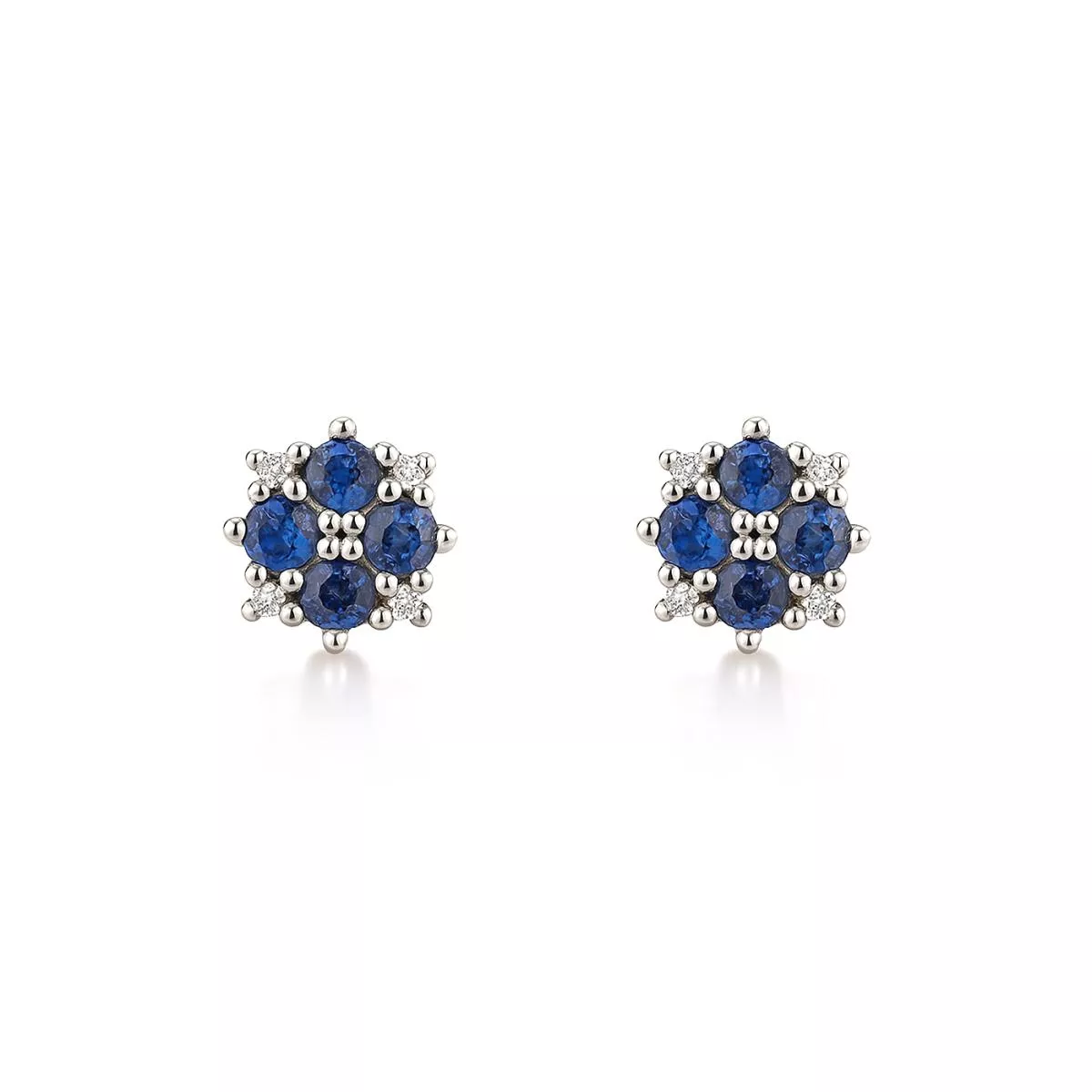 Cercei - Cercei Maria Granacci cu safir si diamant, din aur alb de 14K, cellini.ro
