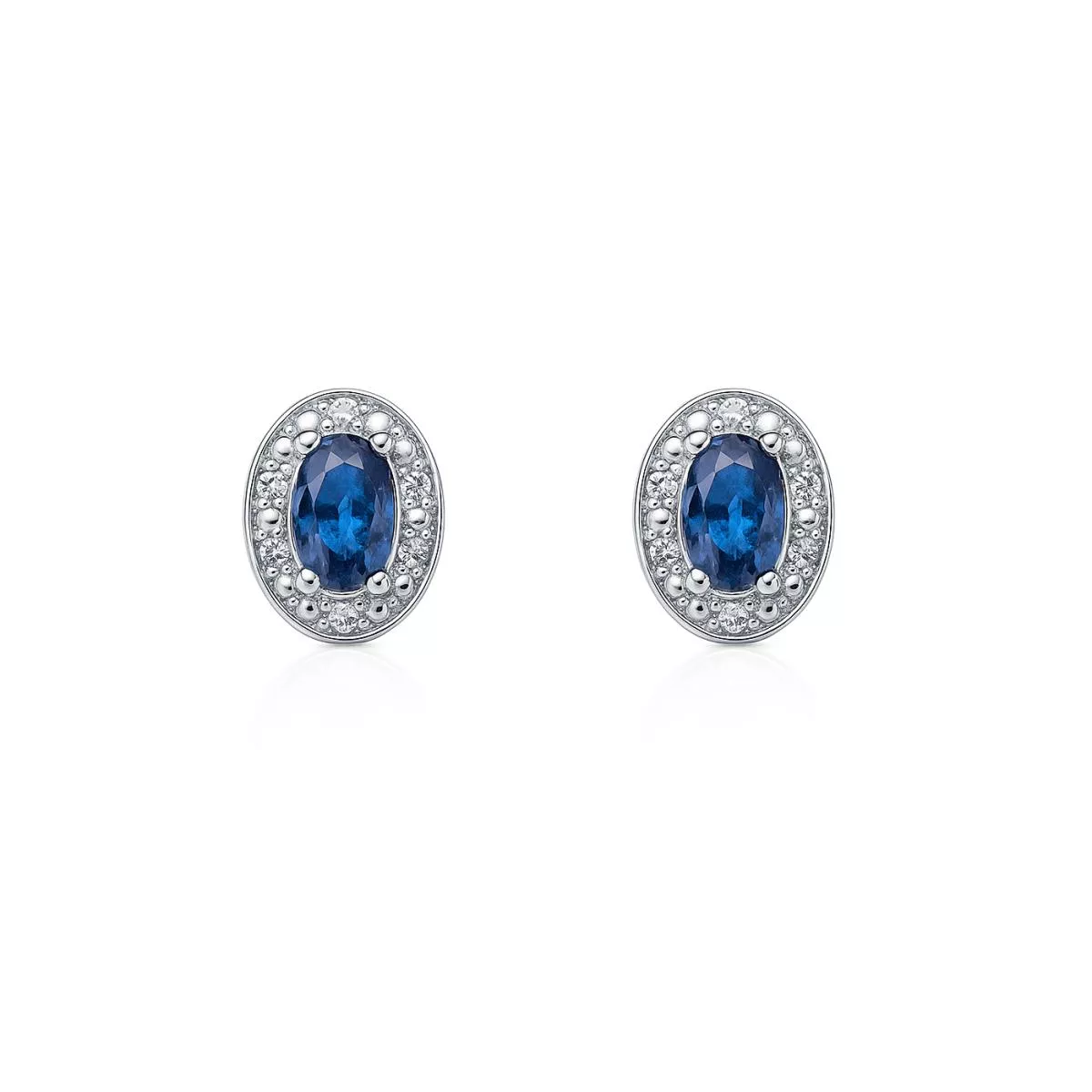 Cercei - Cercei Maria Granacci cu safir si diamant, din aur alb de 14K, cellini.ro