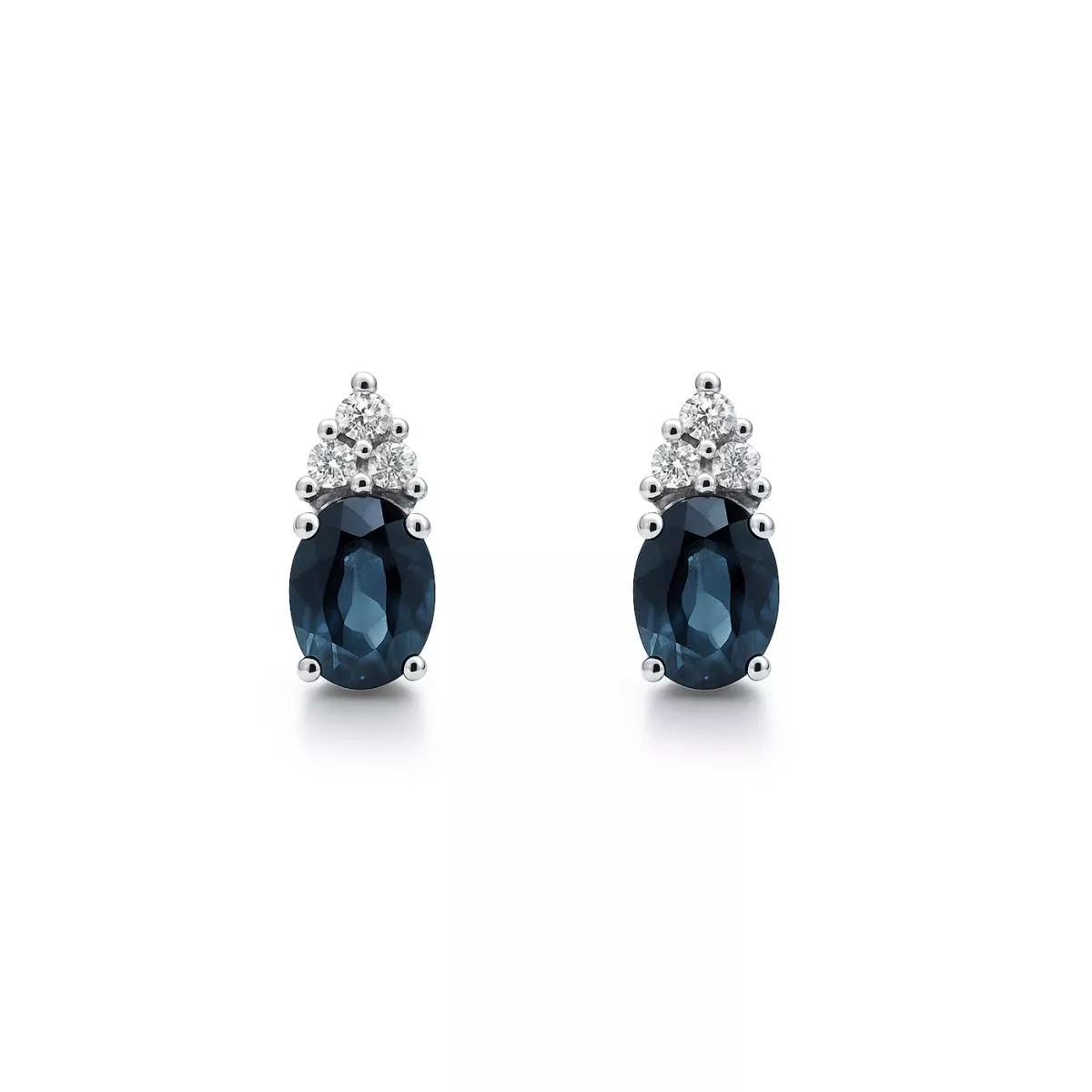 Cercei - Cercei Maria Granacci cu safir si diamant, din aur alb de 14K, cellini.ro