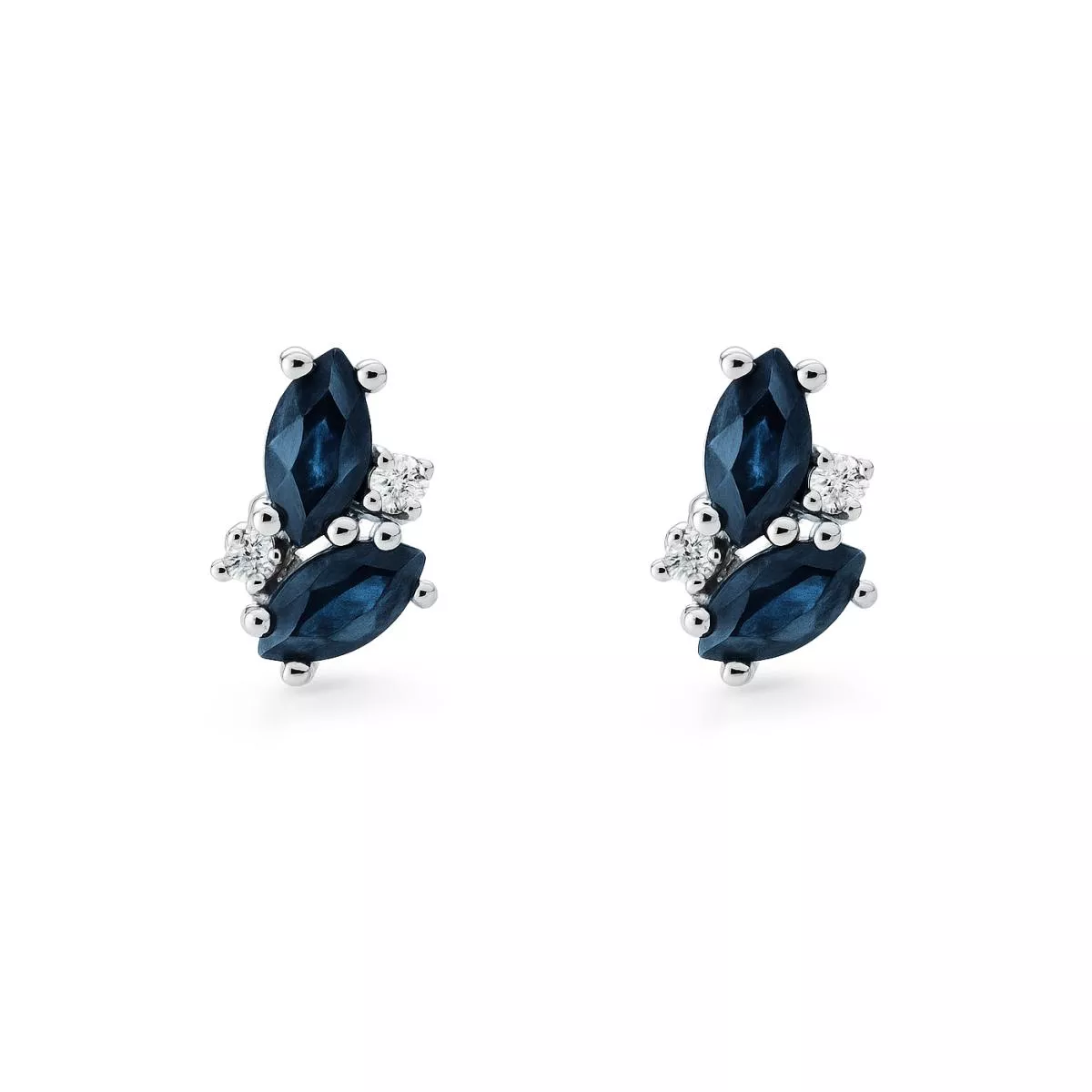 Cercei - Cercei Maria Granacci cu safir si diamant, din aur alb de 14K, cellini.ro