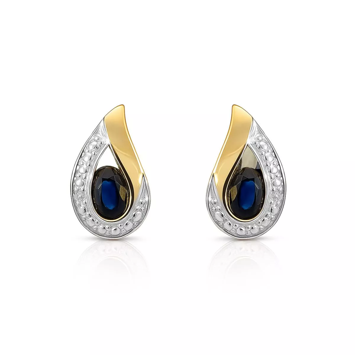 Cercei - Cercei Maria Granacci cu safir si diamant, din aur galben de 14K, cellini.ro