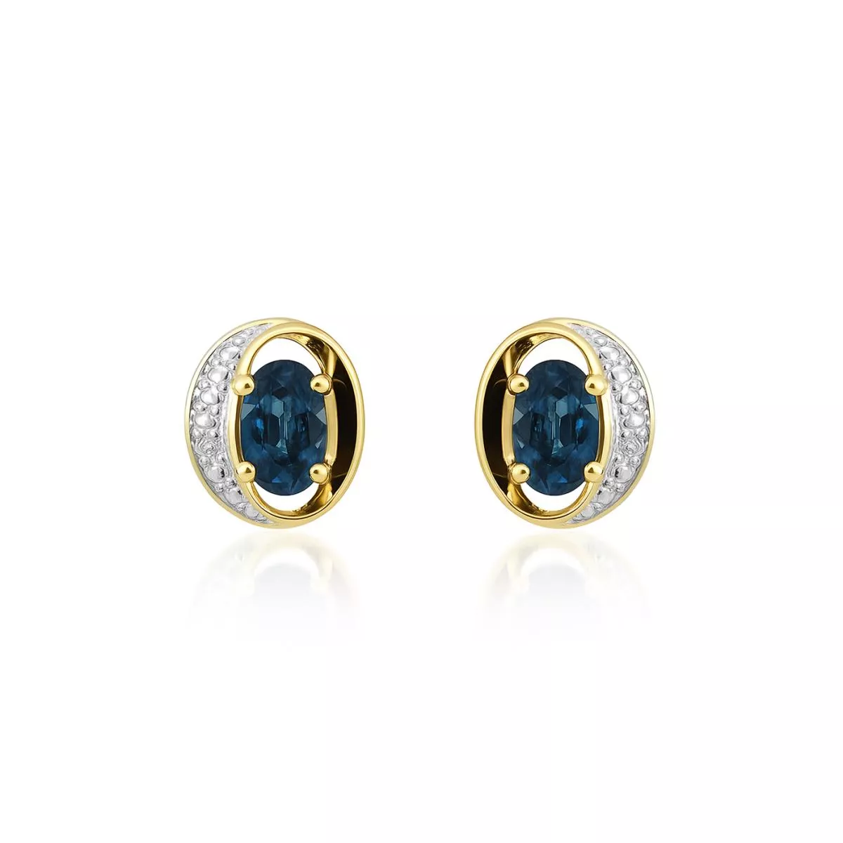 Cercei - Cercei Maria Granacci cu safir si diamant, din aur galben de 14K, cellini.ro