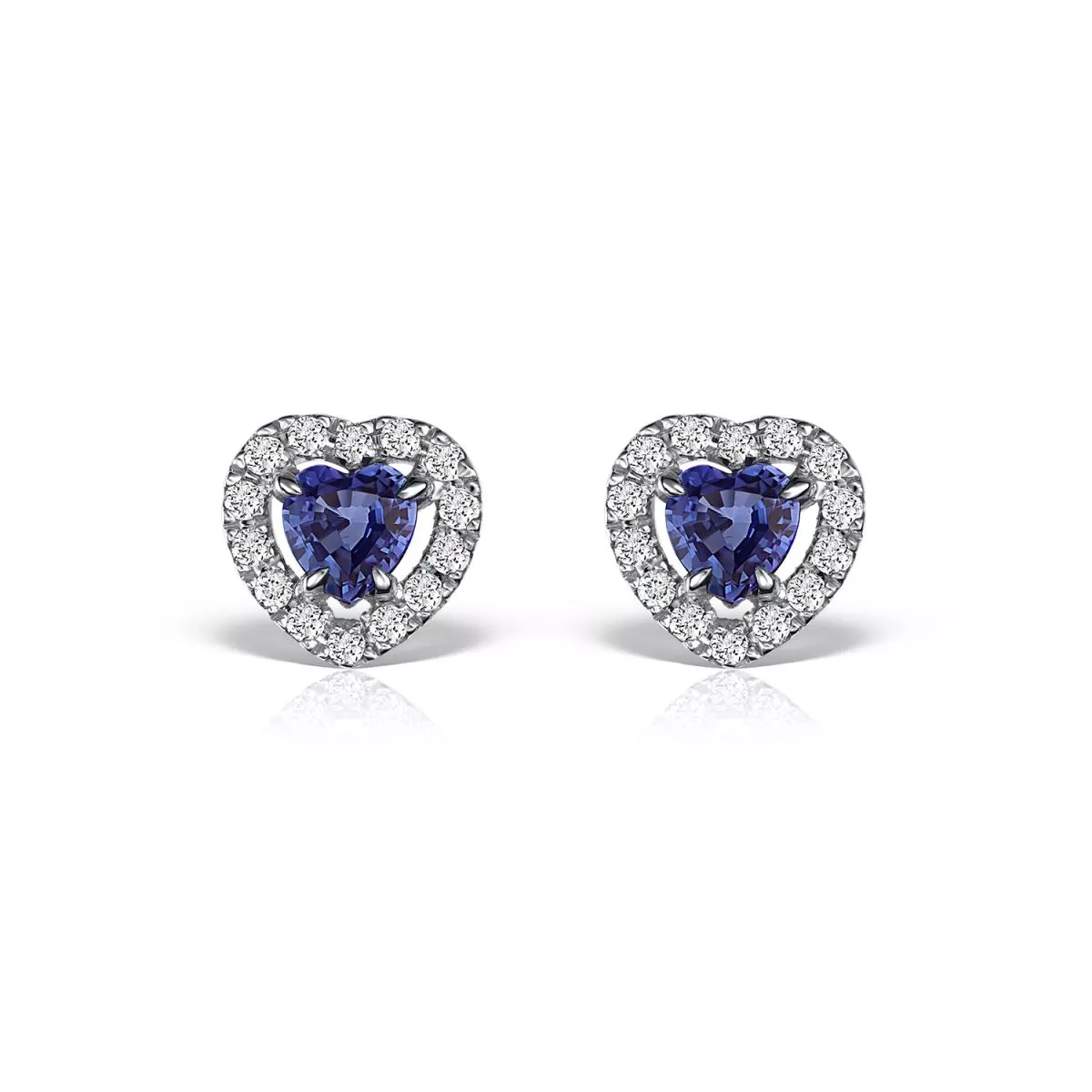 Cercei - Cercei Coscia cu safire si diamante, din aur alb de 18K, cellini.ro
