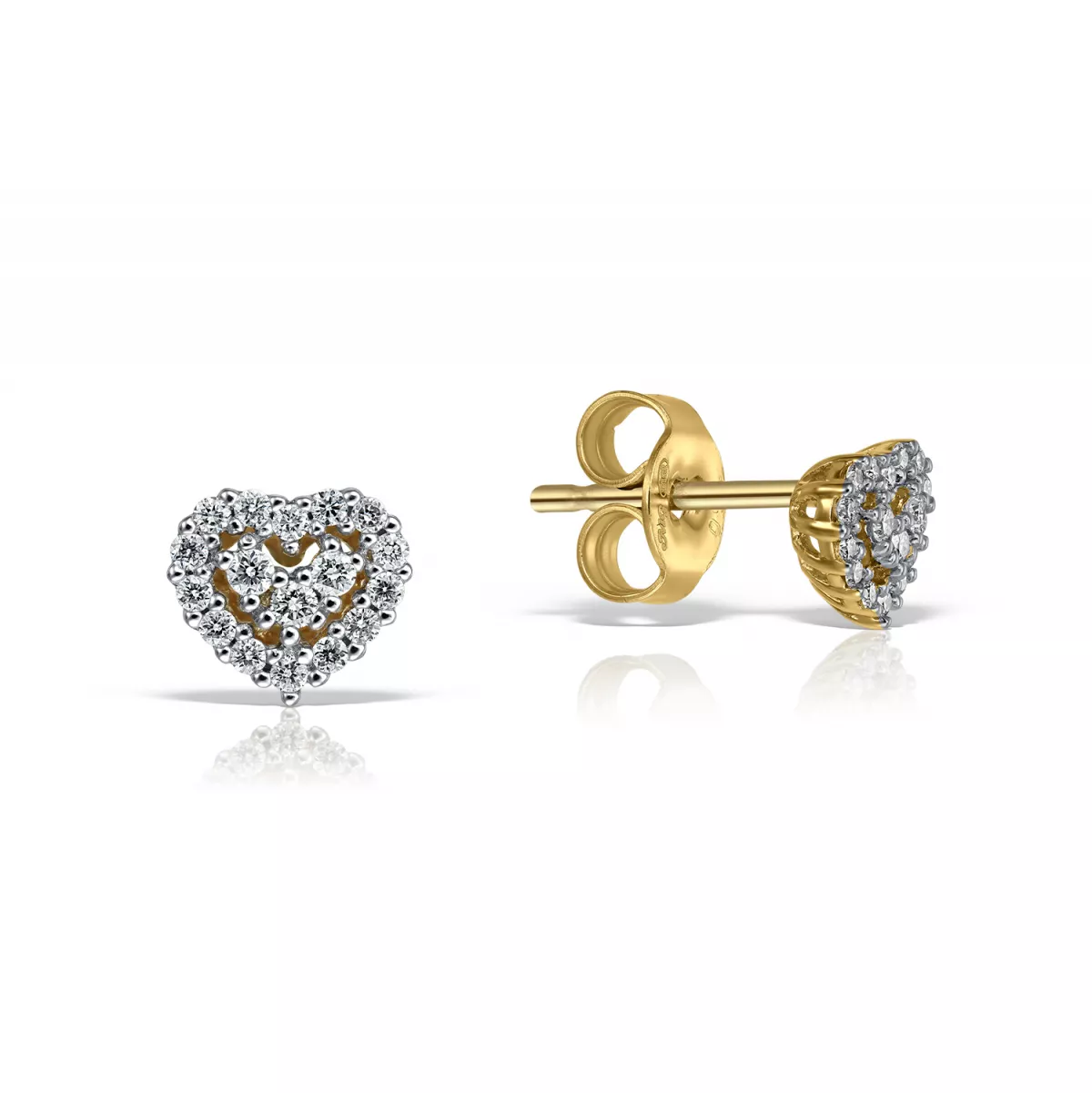Cercei Maria Granacci cu diamant, din aur galben de 18K