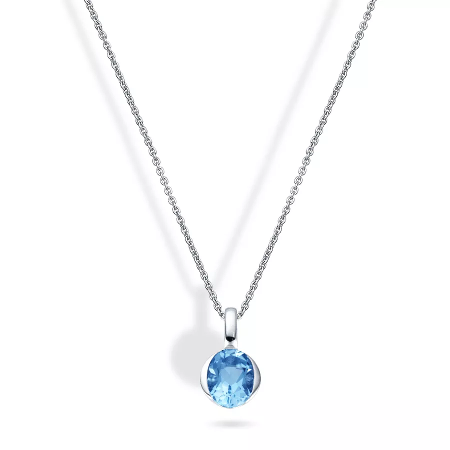 Colier Eva Nobile cu topaz, din aur alb de 18K