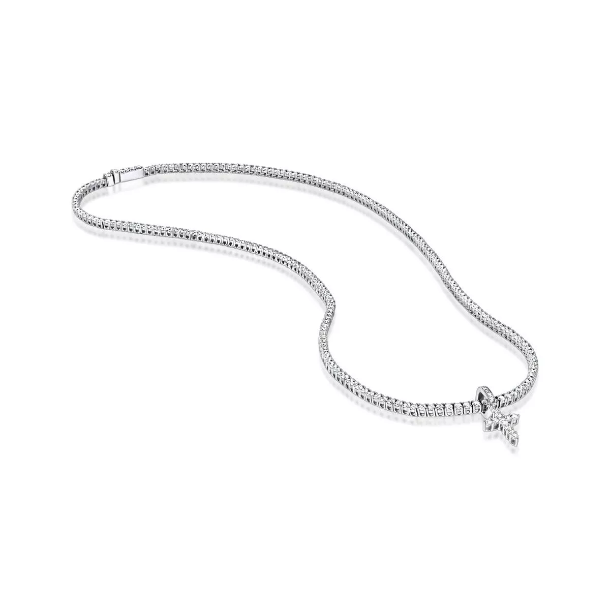 Coliere - Colier Classic Diamonds cu diamante, din aur alb de 18K, cellini.ro
