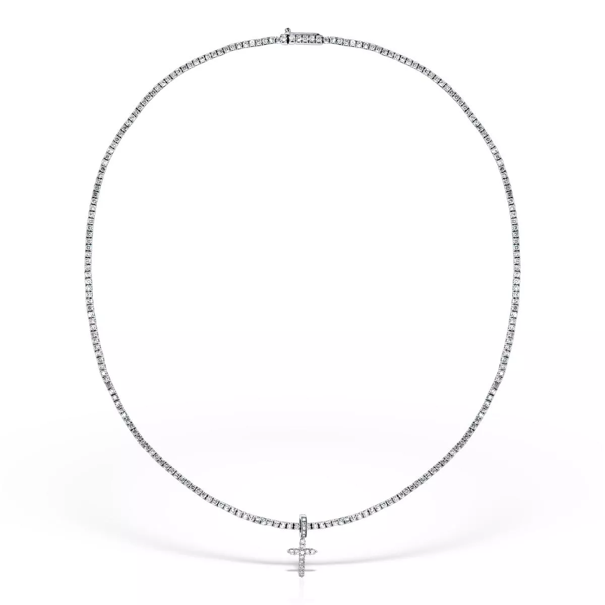 Colier Classic Diamonds cu diamante, din aur alb de 18K