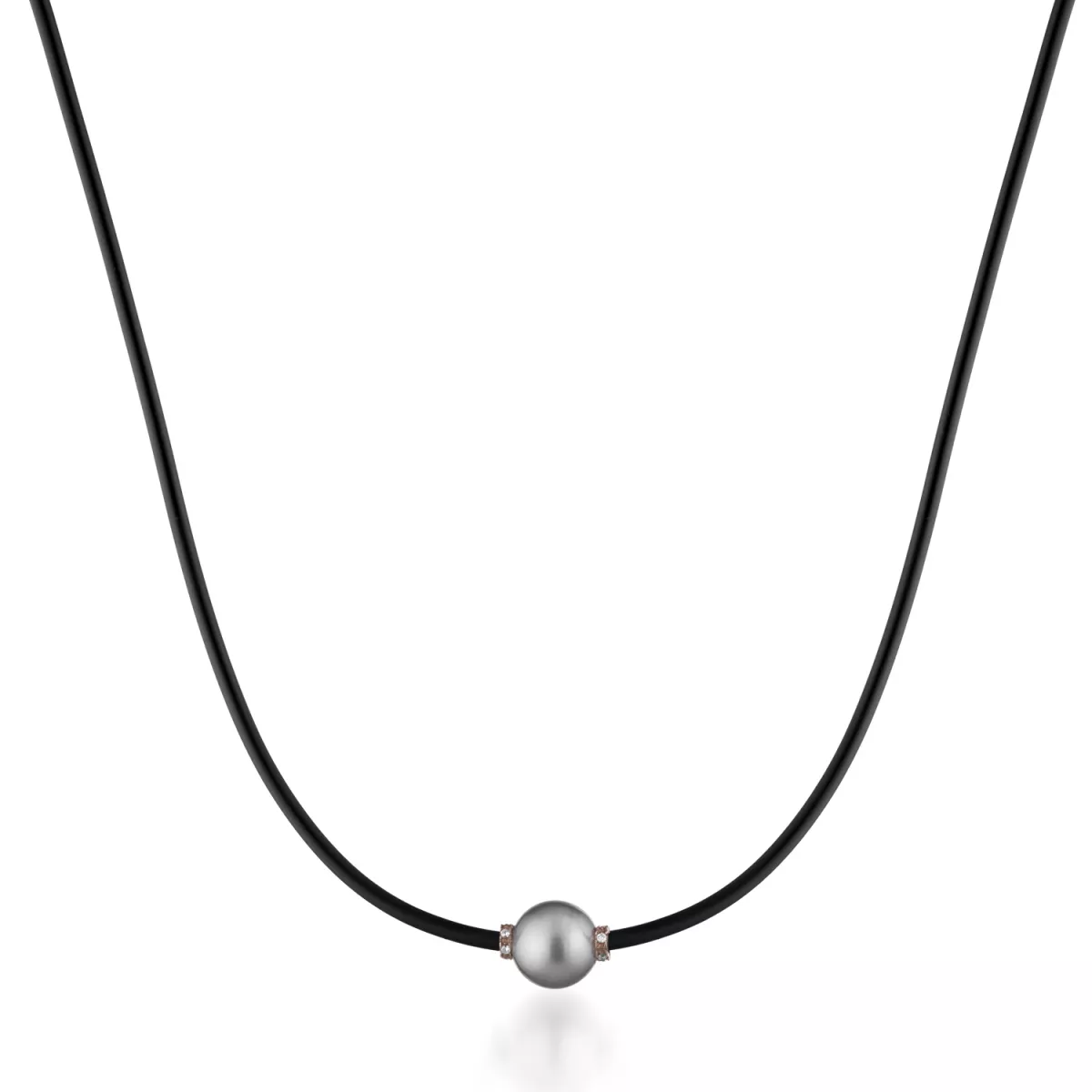 Colier  Coscia cu perle si diamante, din aur roz de 18K