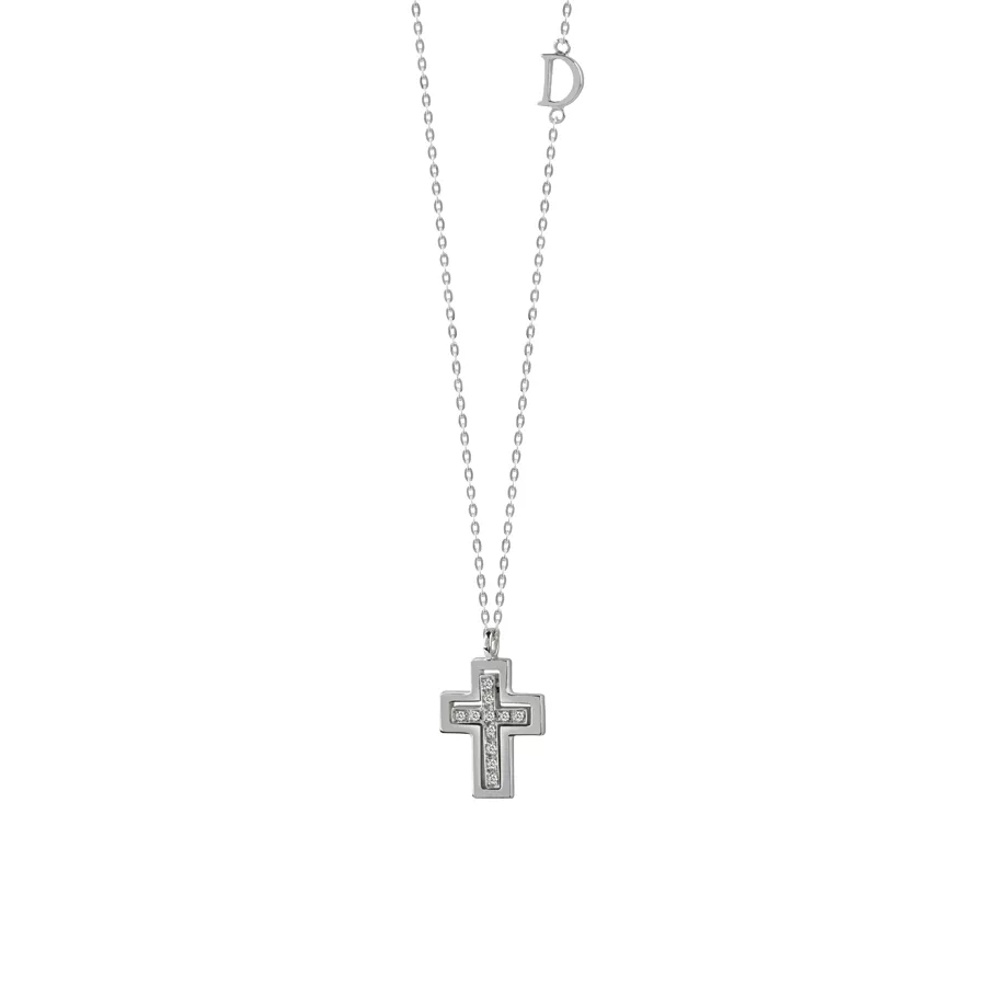 Colier Damiani Belle Epoque cu diamant, din aur alb de 18K