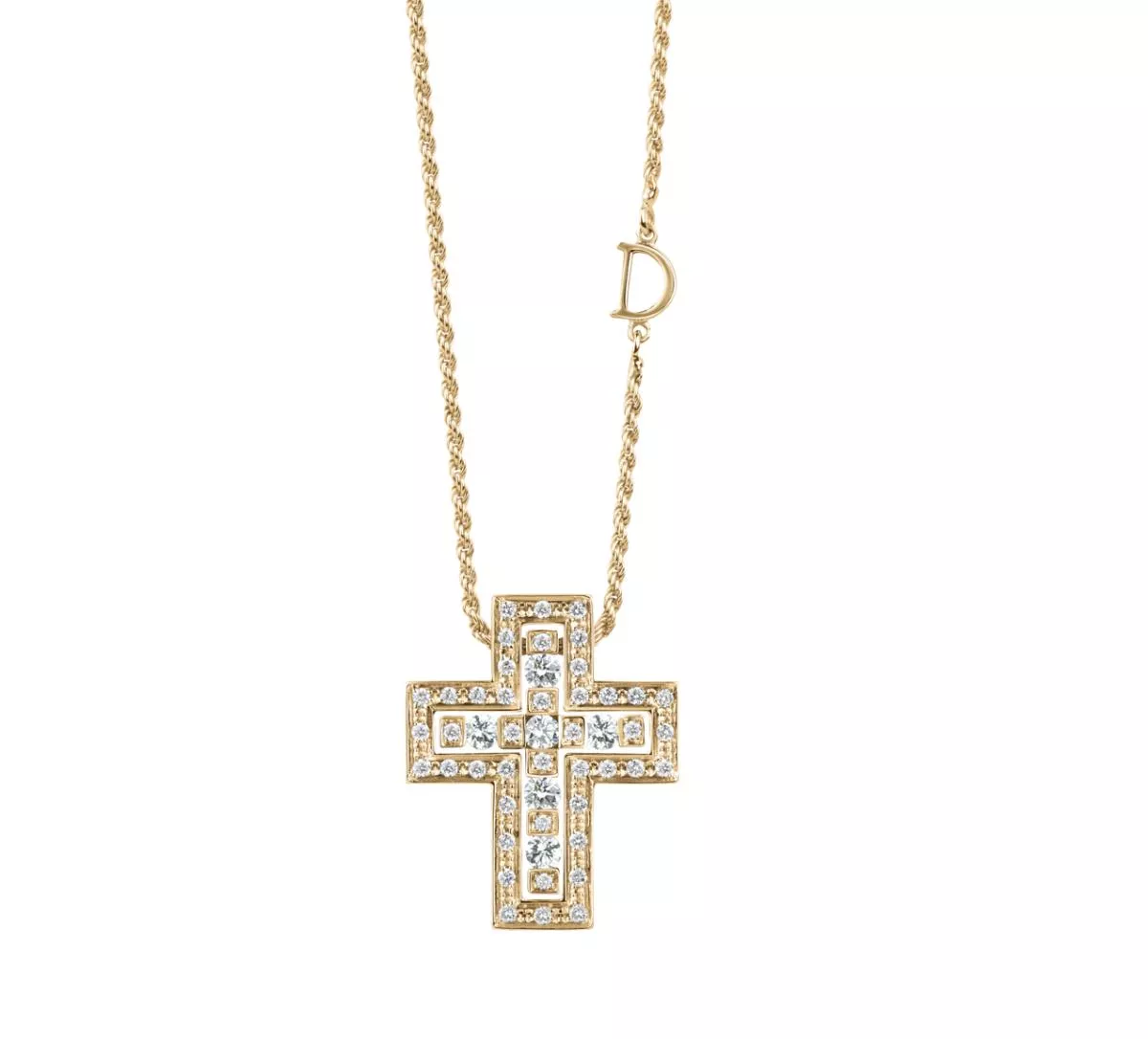 Colier Damiani Belle Epoque cu diamant, din aur galben de 18K