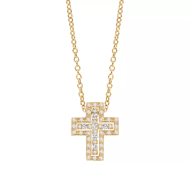 Colier Damiani Belle Epoque cu diamant, din aur galben de 18K