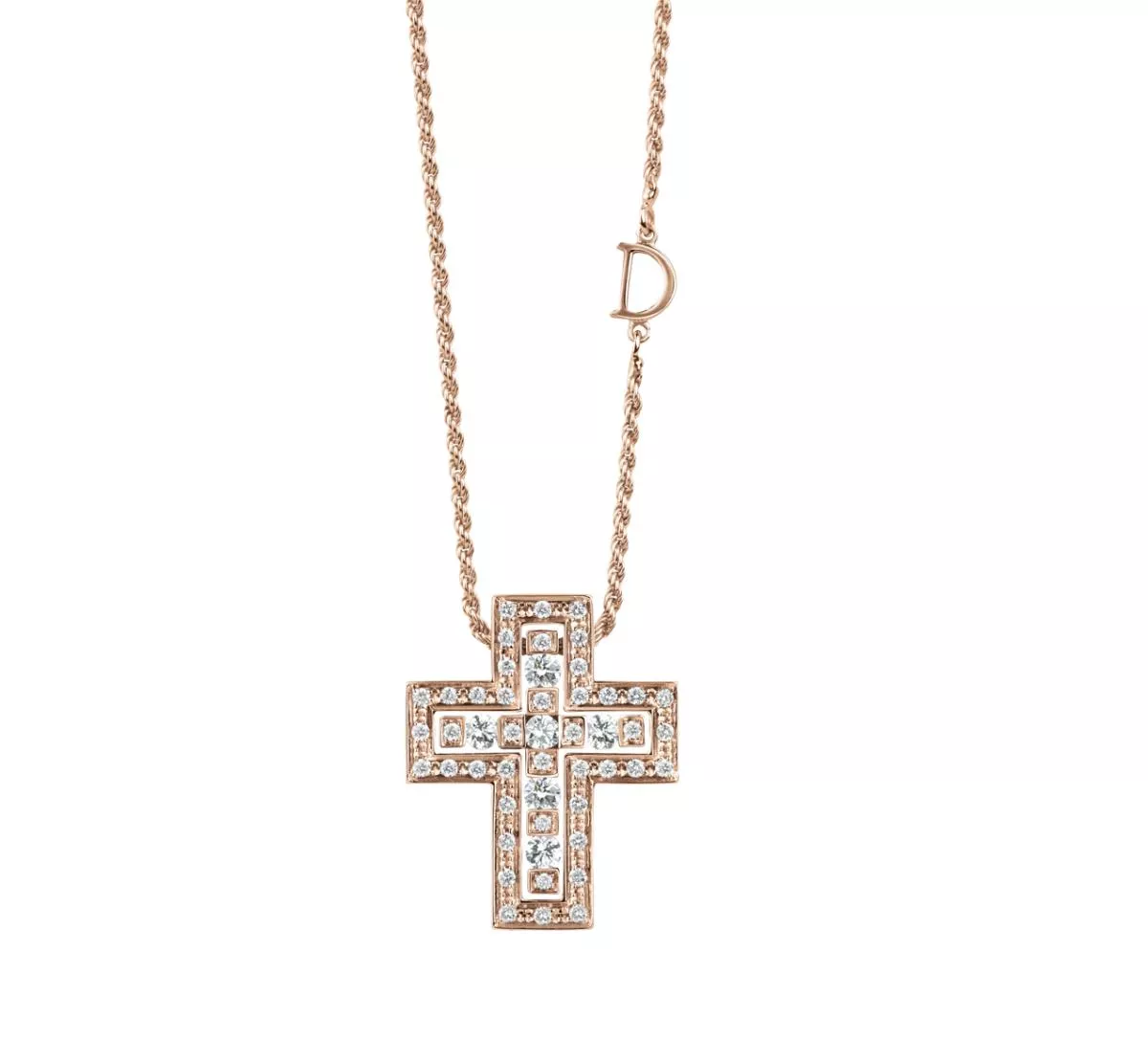 Colier Damiani Belle Epoque cu diamant, din aur roz de 18K