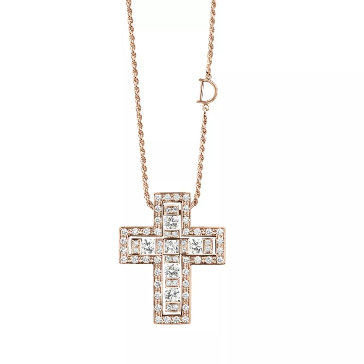 Colier Damiani Belle Epoque cu diamant, din aur roz de 18K