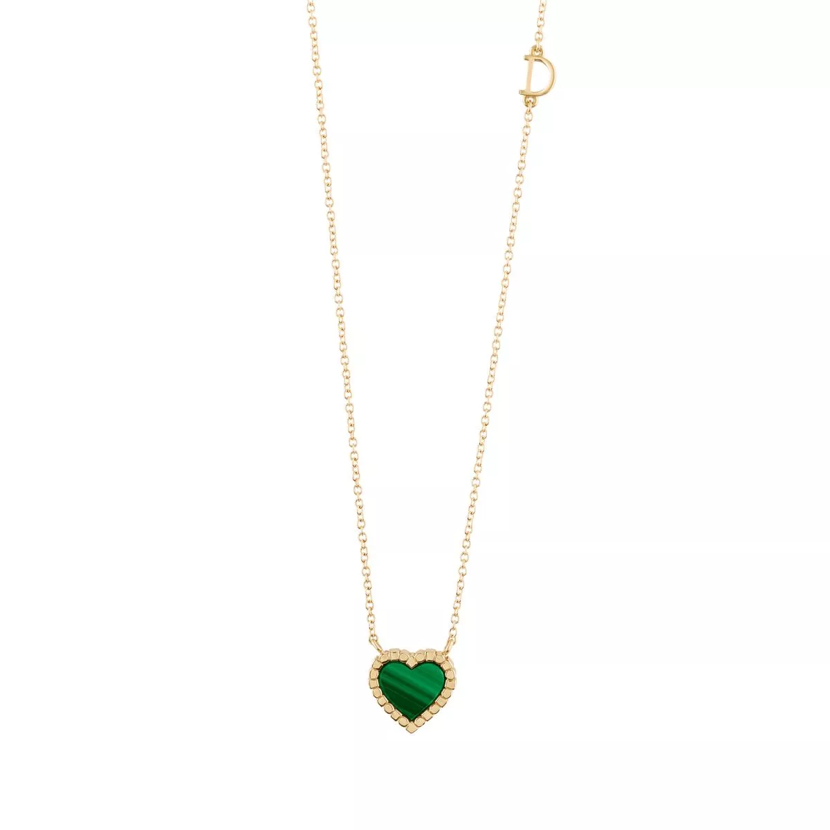 Colier Damiani Belle Epoque cu malachit si diamant, din aur galben de 18K