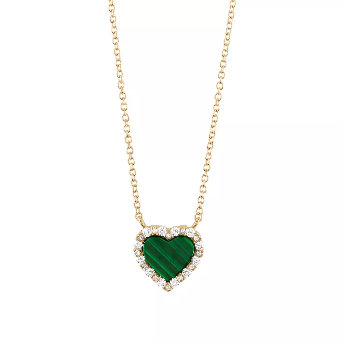 Colier Damiani Belle Epoque cu malachit si diamant, din aur galben de 18K