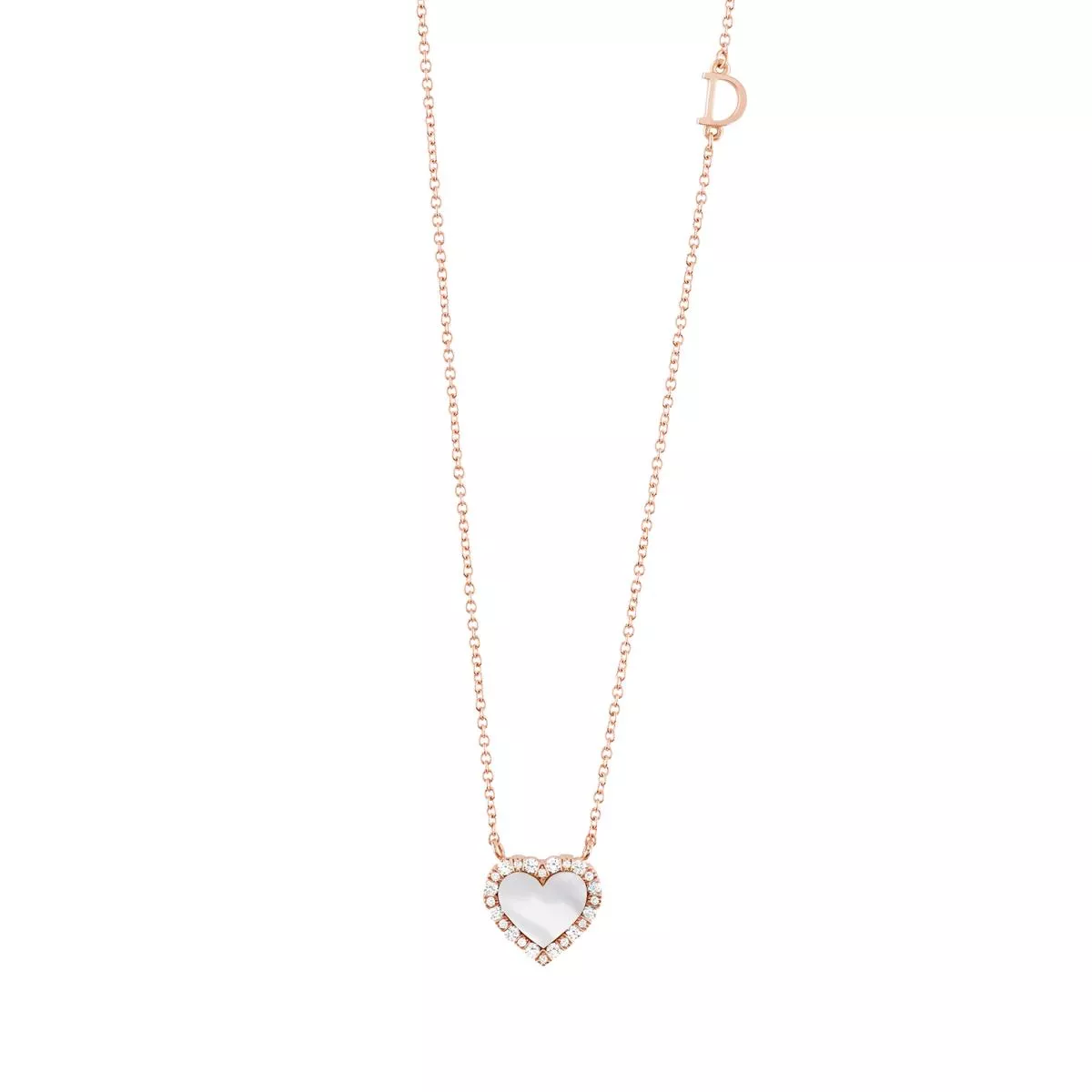 Coliere - Colier Damiani Belle Epoque cu sidef si diamant, din aur roz de 18K, cellini.ro