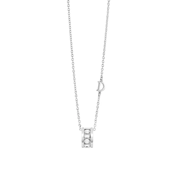 Colier Damiani Belle Epoque Reel cu diamant, din aur alb de 18K