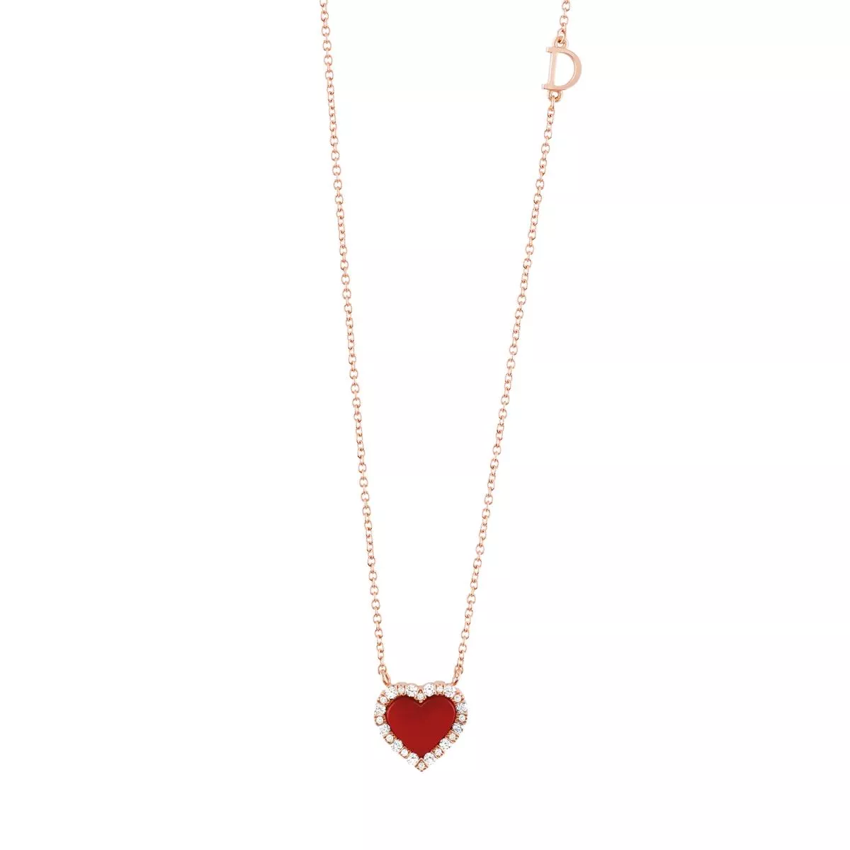 Coliere - Colier Damiani Belle Epoque cu carneol si diamant, din aur roz de 18K, cellini.ro