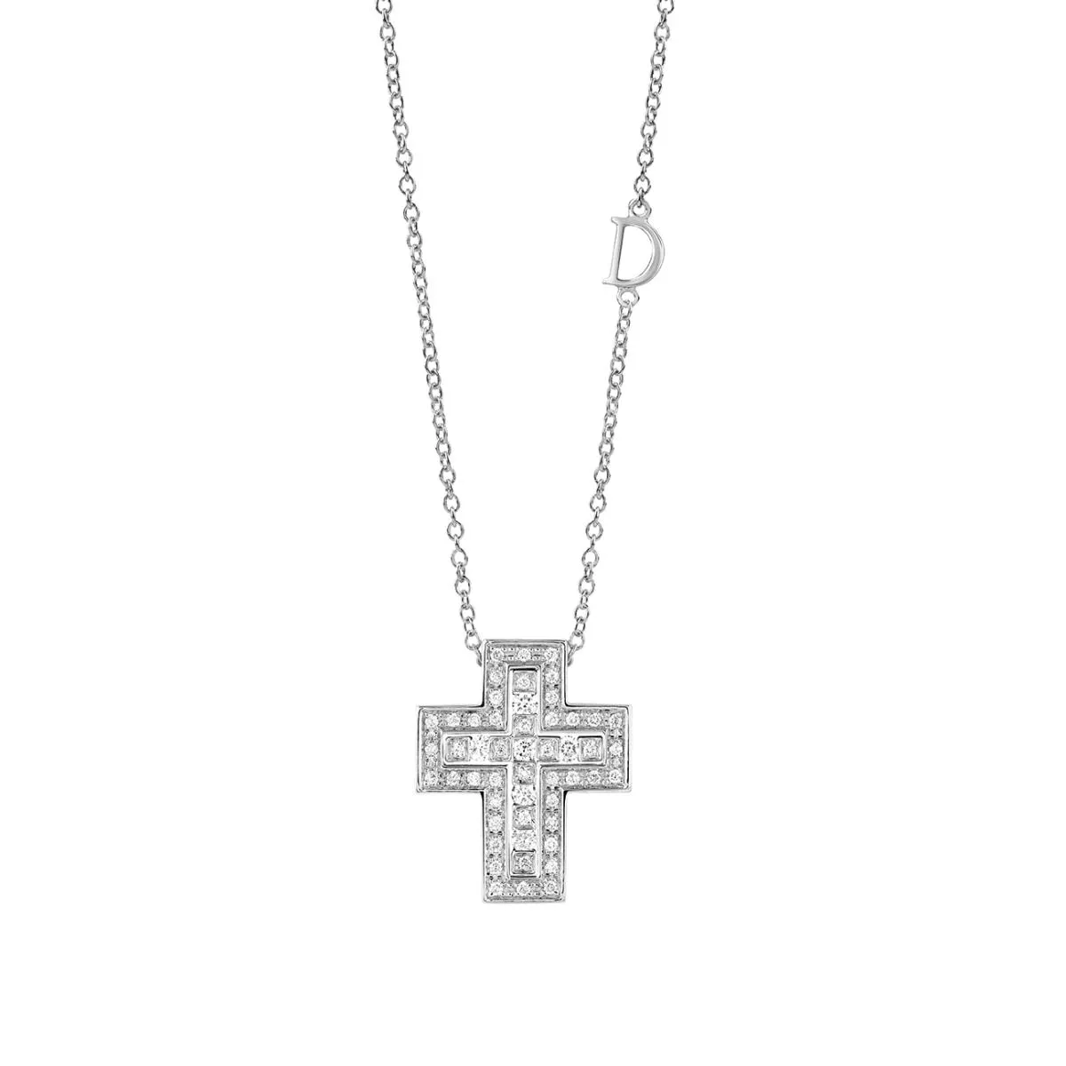 Colier Damiani Belle Epoque cu diamante, din aur alb de 18K
