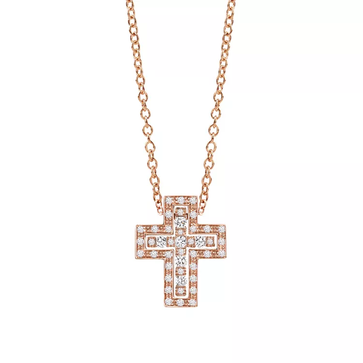 Colier Damiani Belle Epoque cu diamante, din aur roz de 18K