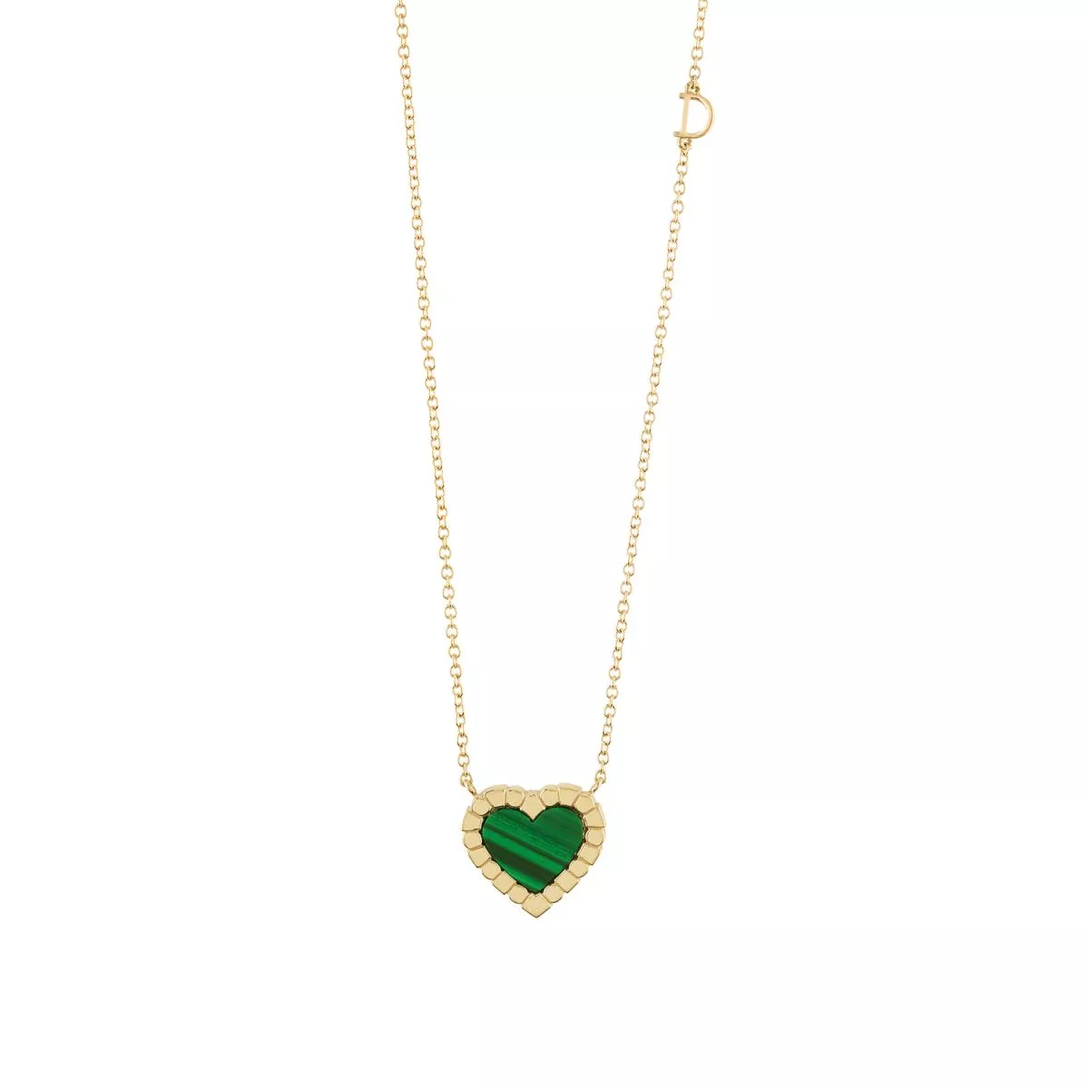 Colier Damiani Belle Epoque cu malachit si diamant, din aur galben de 18K