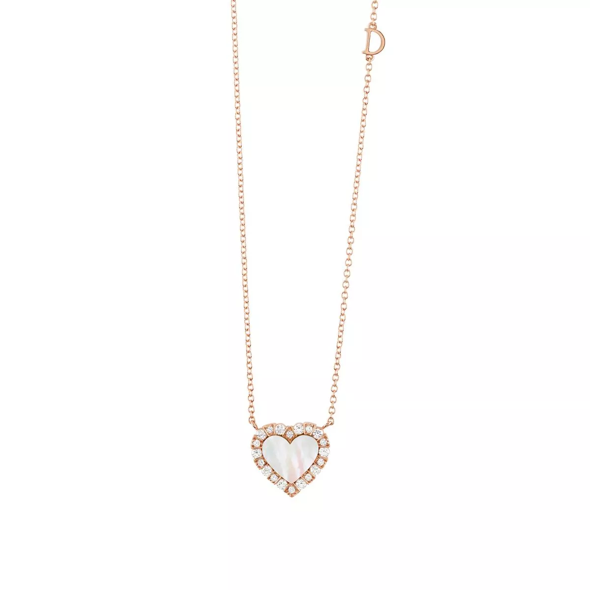 Colier Damiani Belle Epoque cu sidef si diamant, din aur roz de 18K