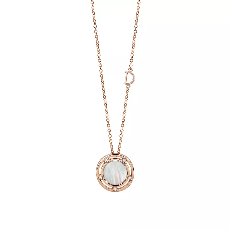 Colier Damiani D.Side cu sidef si diamante, din aur roz de 18K