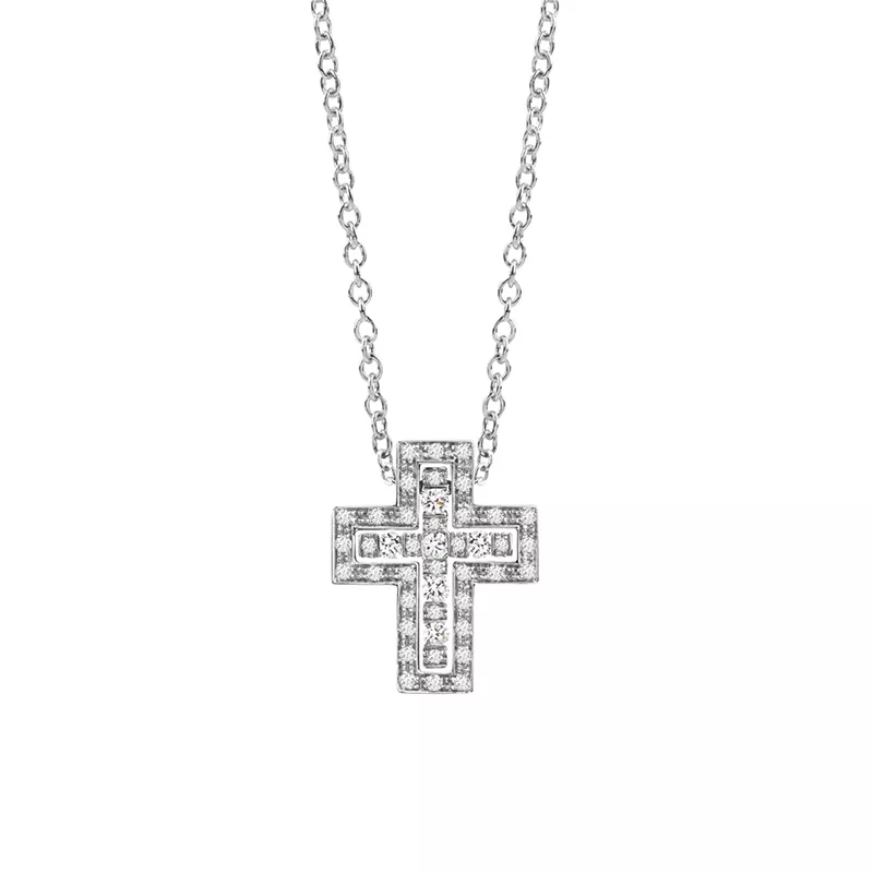 Colier Damiani Belle Epoque cu diamante, din aur alb de 18K