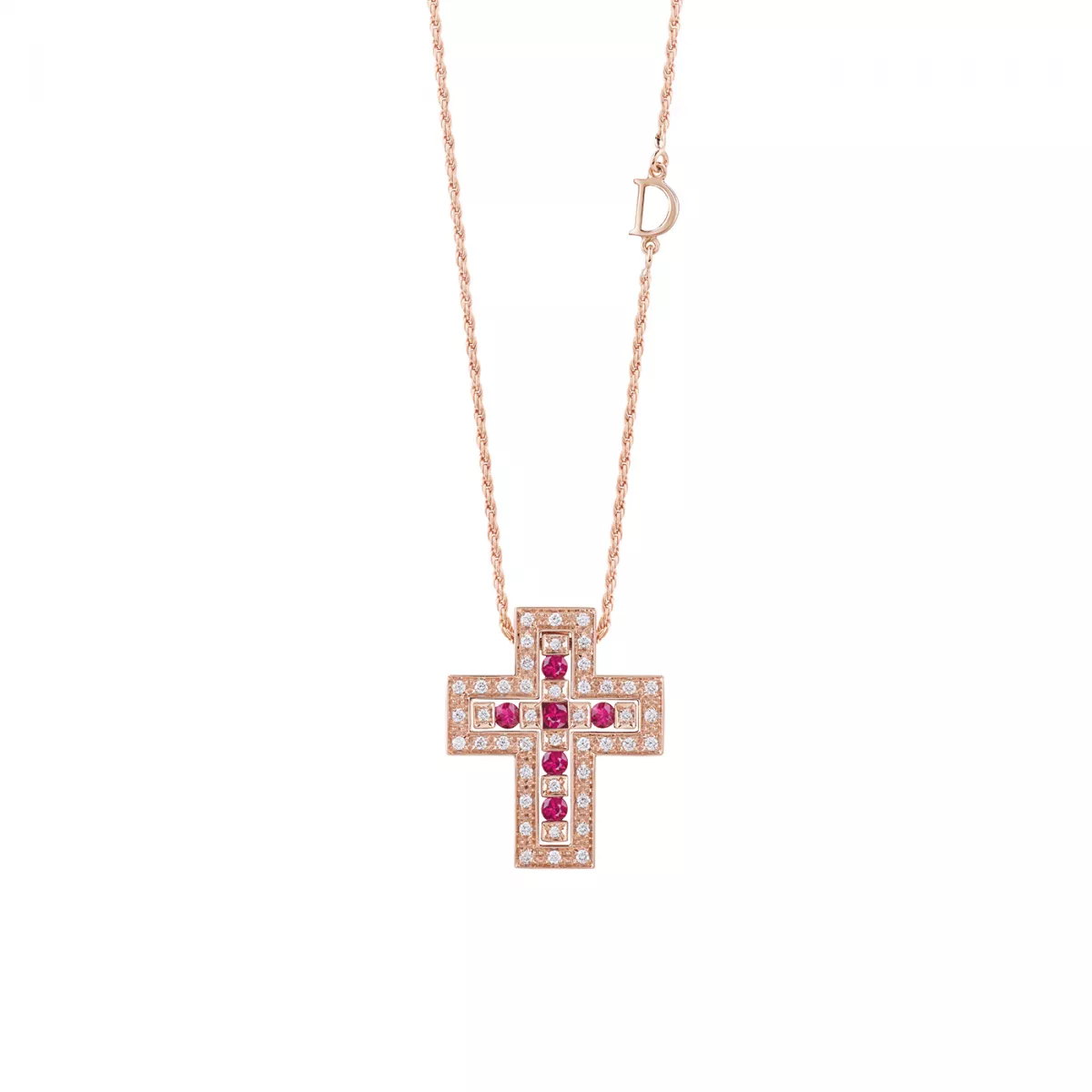 Colier  Damiani Belle Epoque cu rubine si diamante, din aur roz de 18K