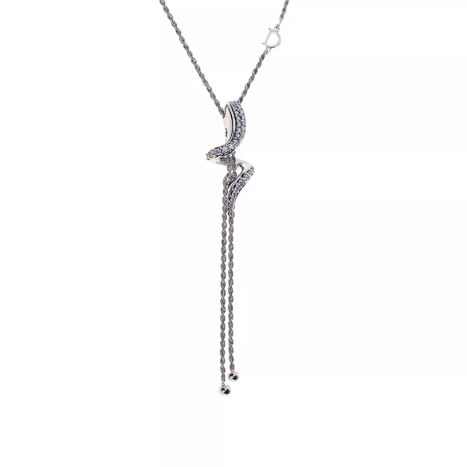 Colier Damiani Eden cu diamant, din aur alb de 18K