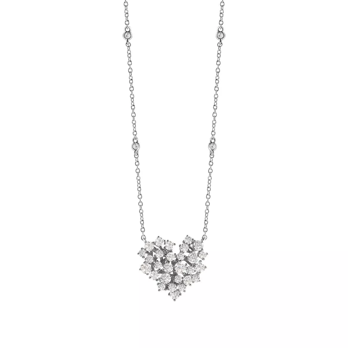 Colier Damiani Mimosa cu diamant, din aur alb de 18K