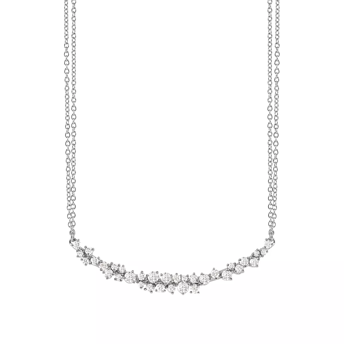 Colier Damiani Mimosa cu diamant, din aur alb de 18K