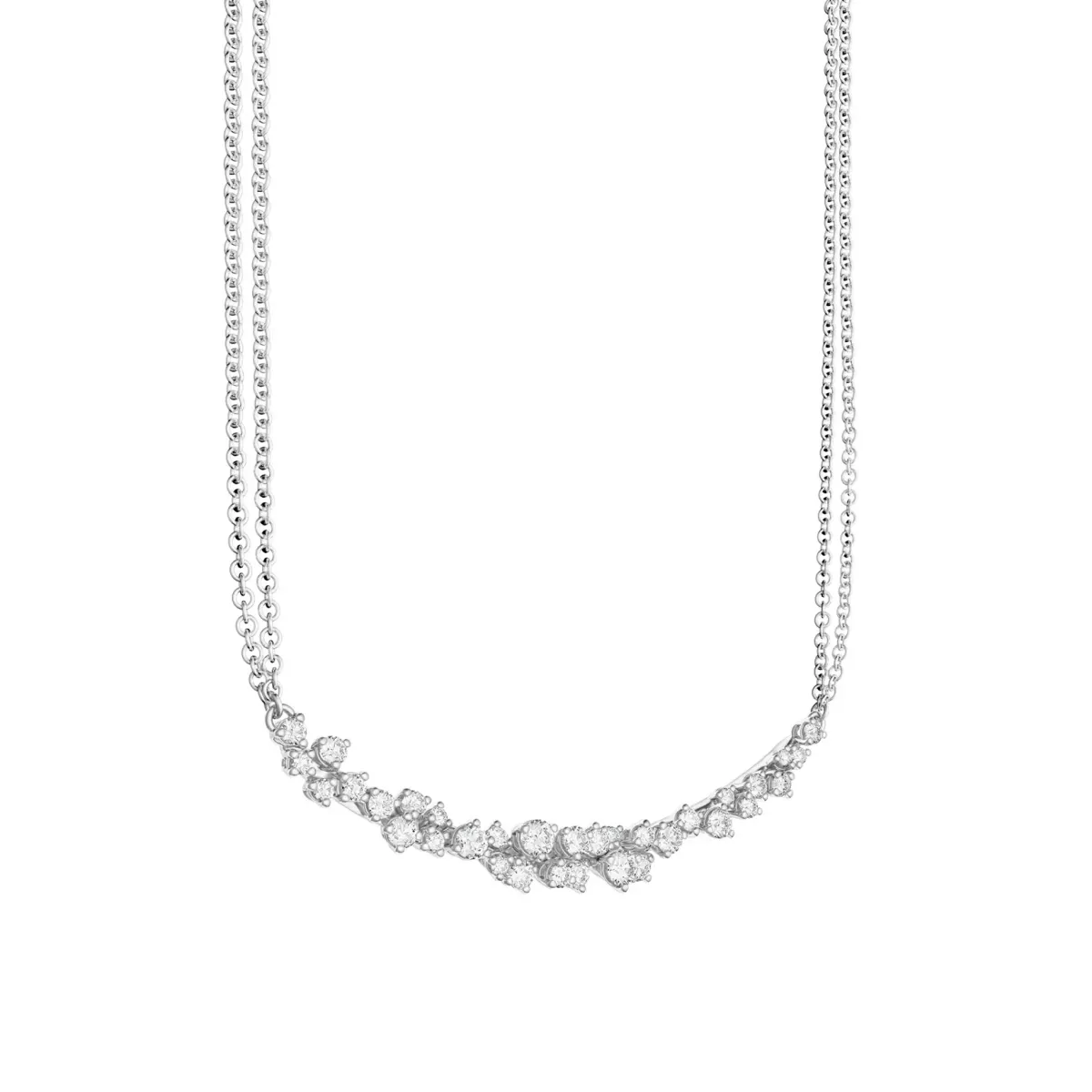 Colier Damiani Mimosa cu diamant, din aur alb de 18K
