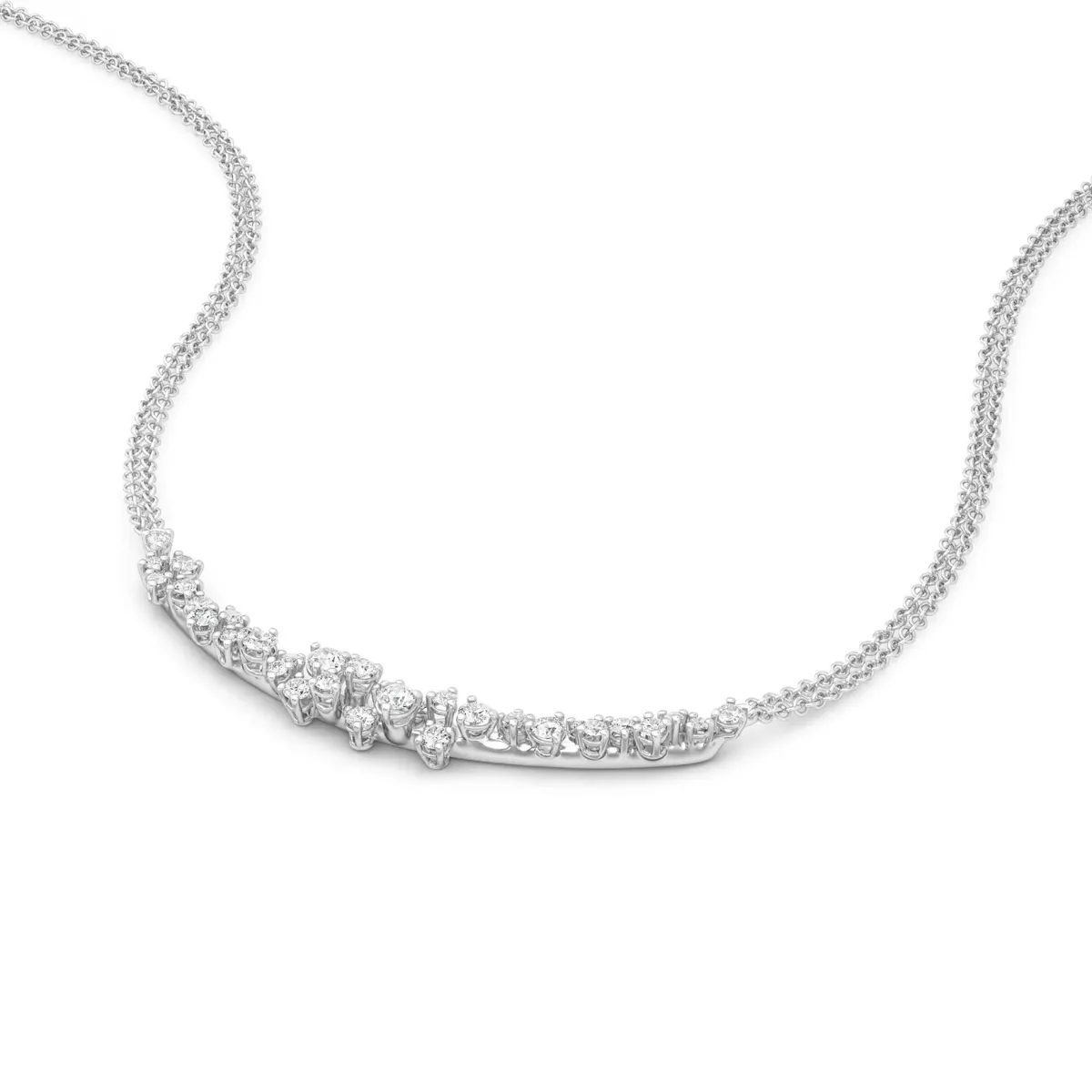 Coliere - Colier Damiani Mimosa cu diamant, din aur alb de 18K, cellini.ro