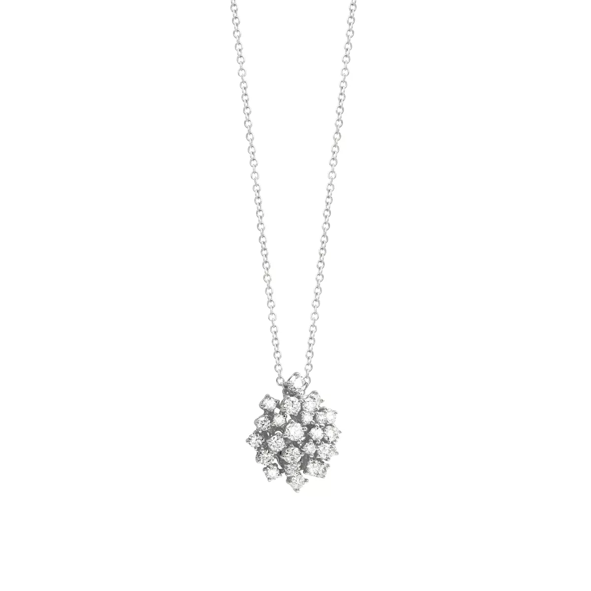 Colier Damiani Mimosa cu diamant, din aur alb de 18K