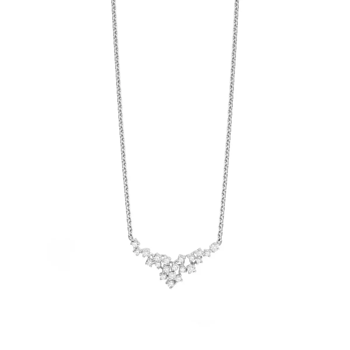 Colier Damiani Mimosa cu diamant, din aur alb de 18K