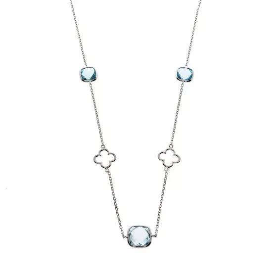 Colier Eva Nobile cu topaz, din aur alb de 18K