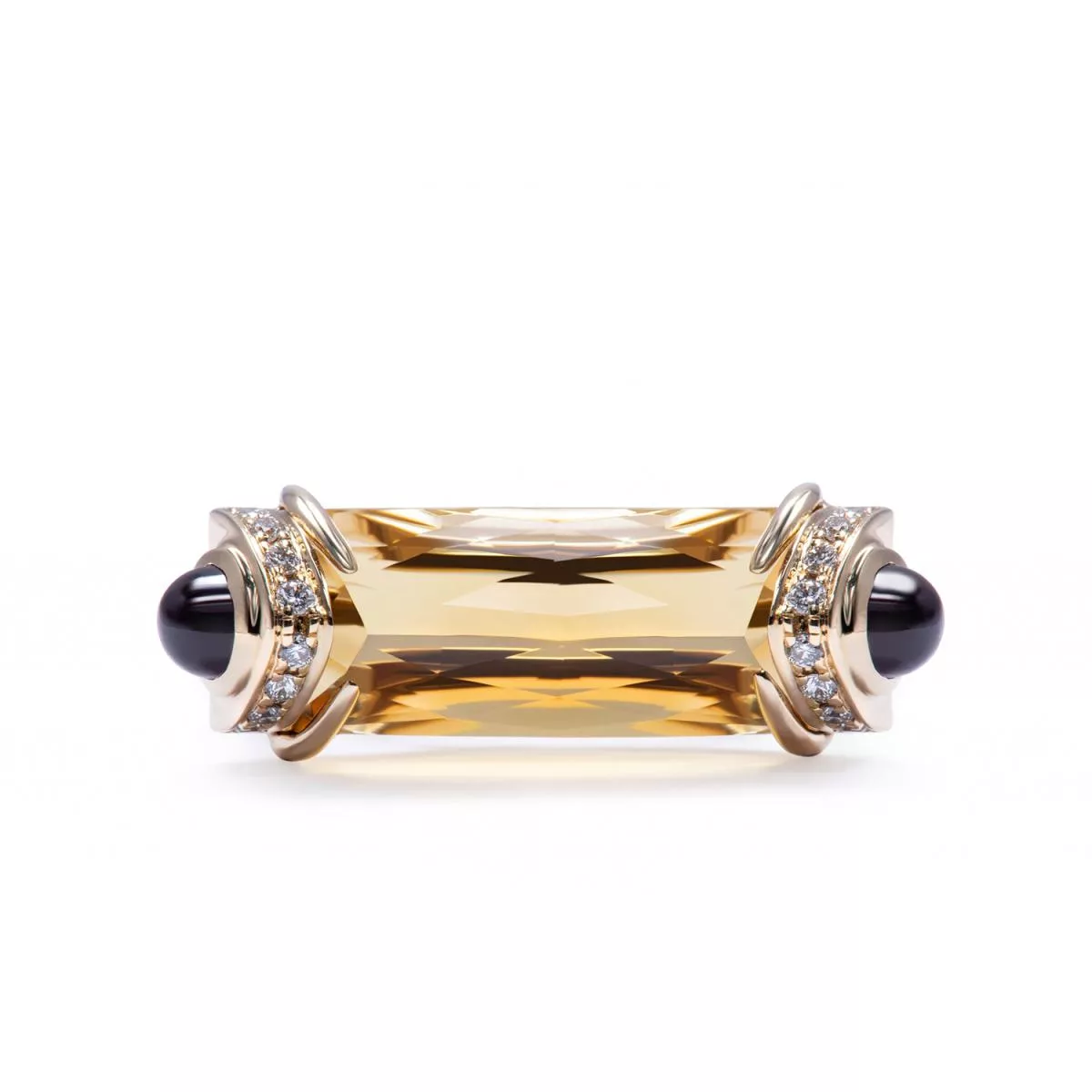 Inele - Inel World Henri Maillardet cu quartz, rodolit si diamante, din aur roz de 18K, cellini.ro