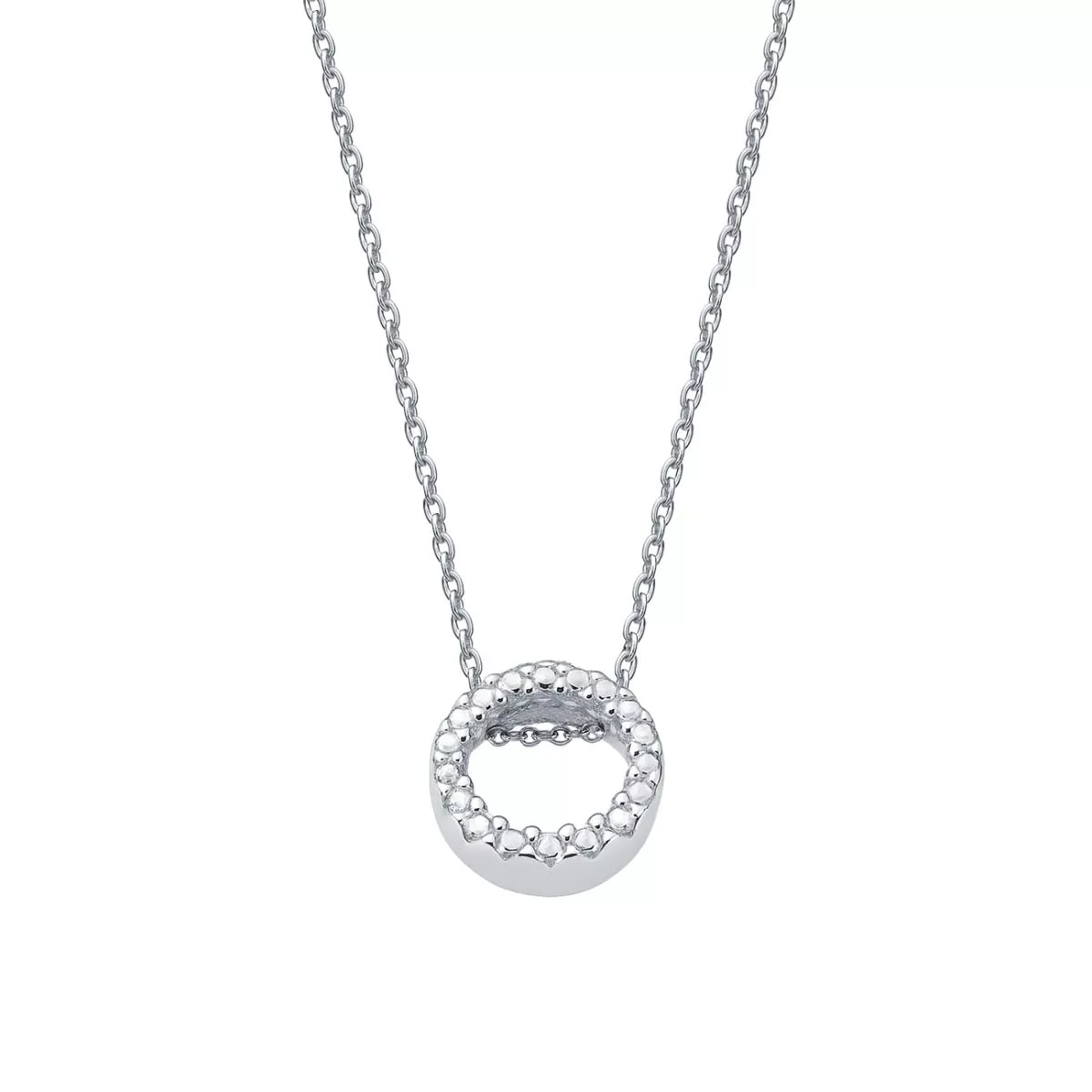 Colier Maria Granacci cu diamant, din aur alb de 14K
