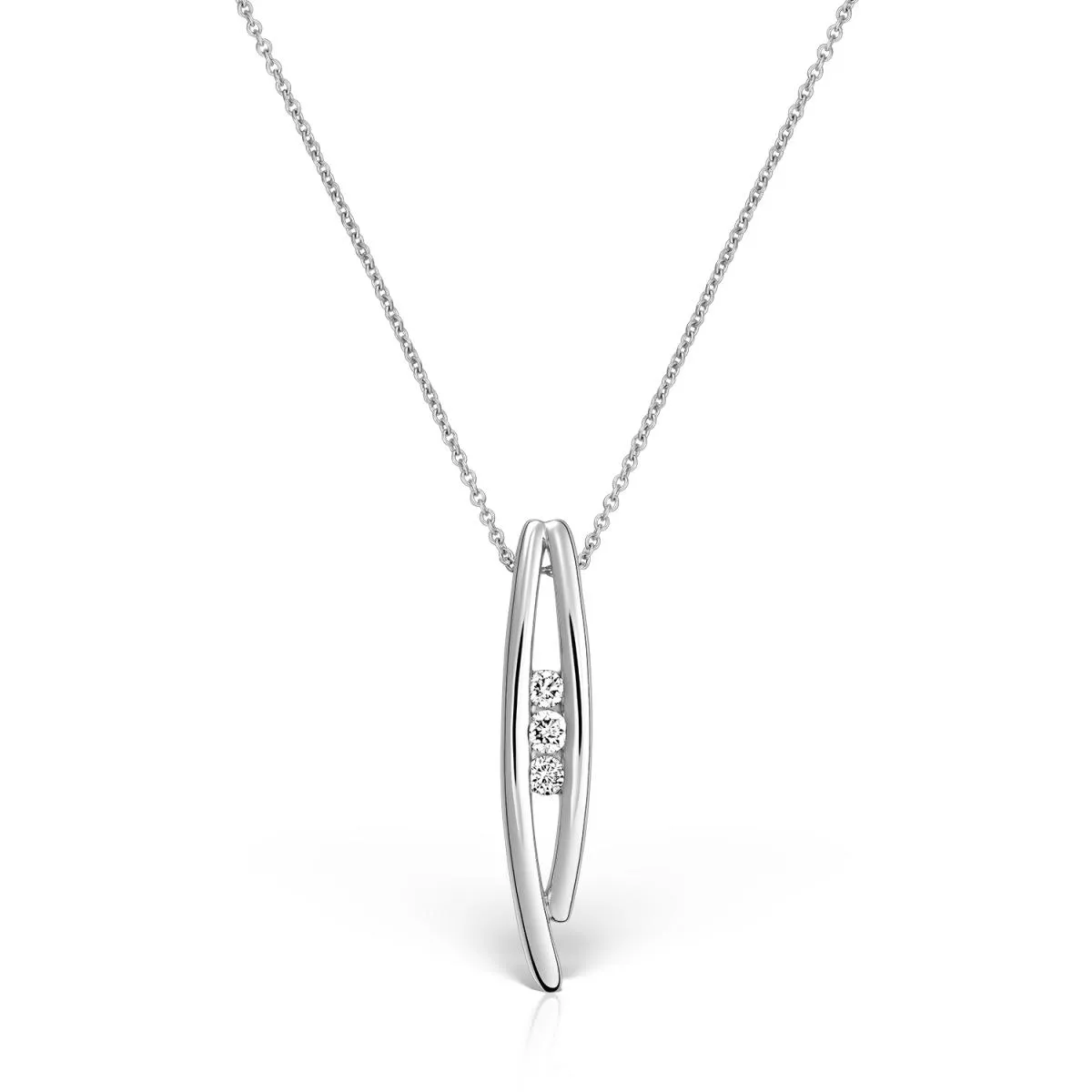 Colier Maria Granacci cu diamant, din aur alb de 18K
