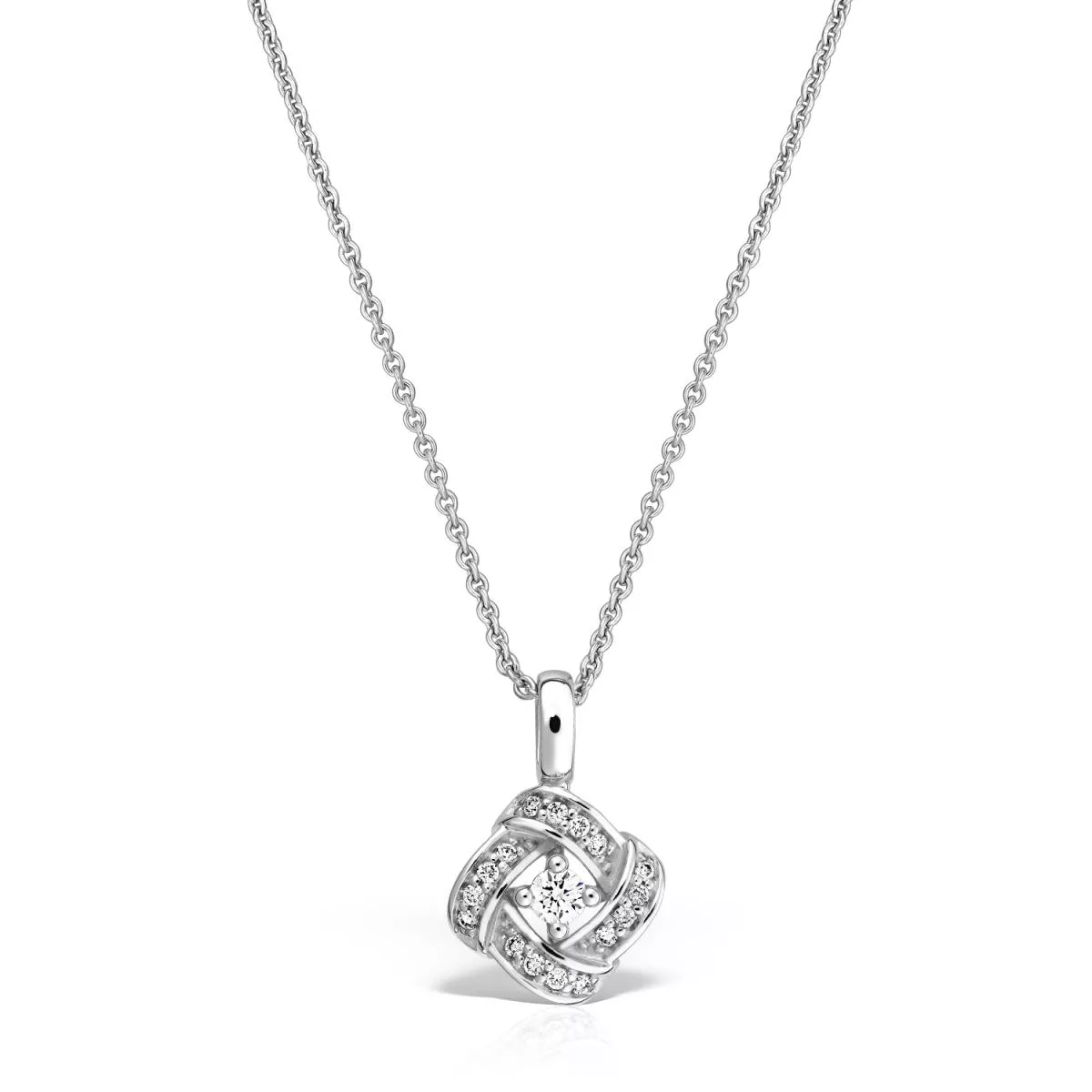 Colier Maria Granacci cu diamant, din aur alb de 18K