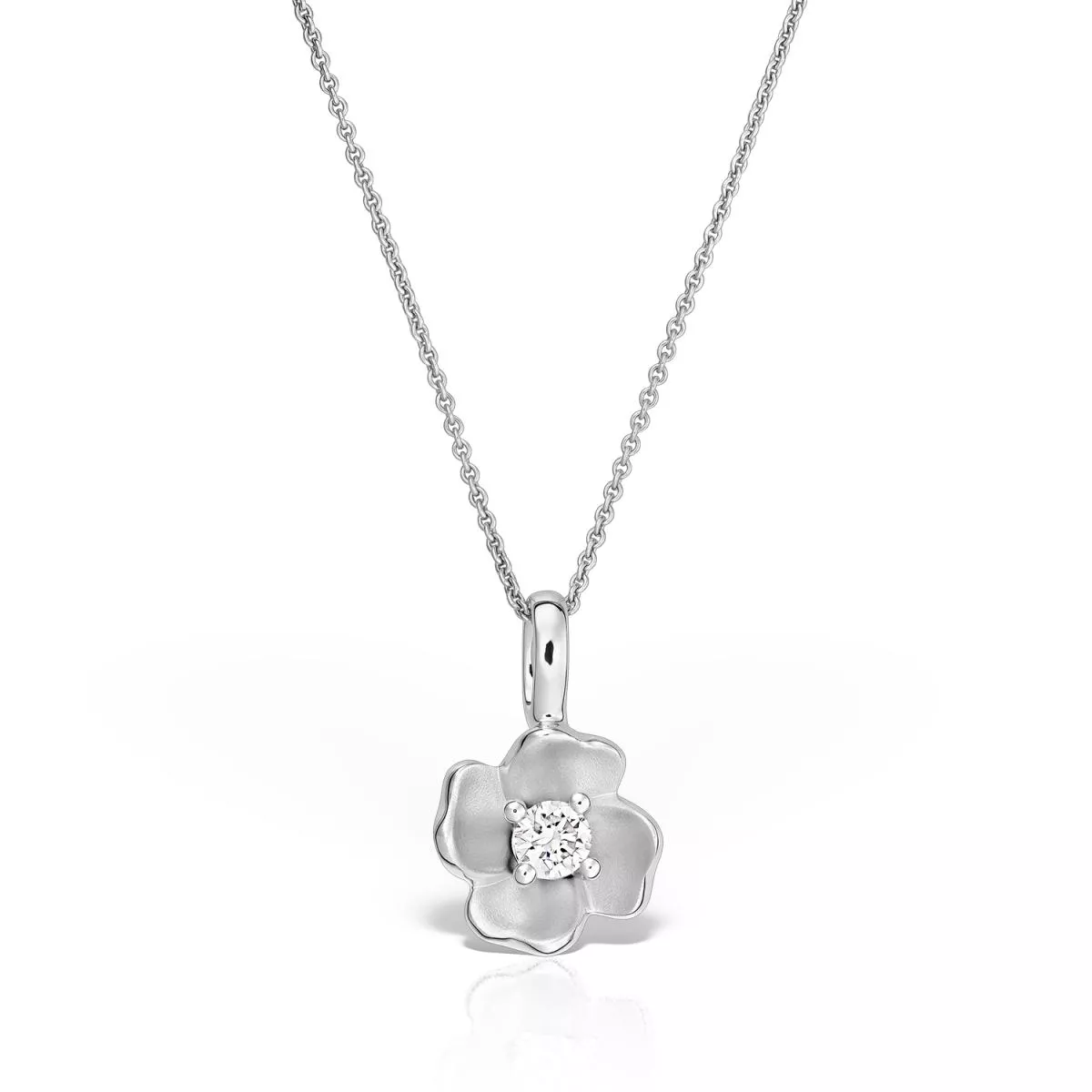 Colier Maria Granacci cu diamant, din aur alb de 18K