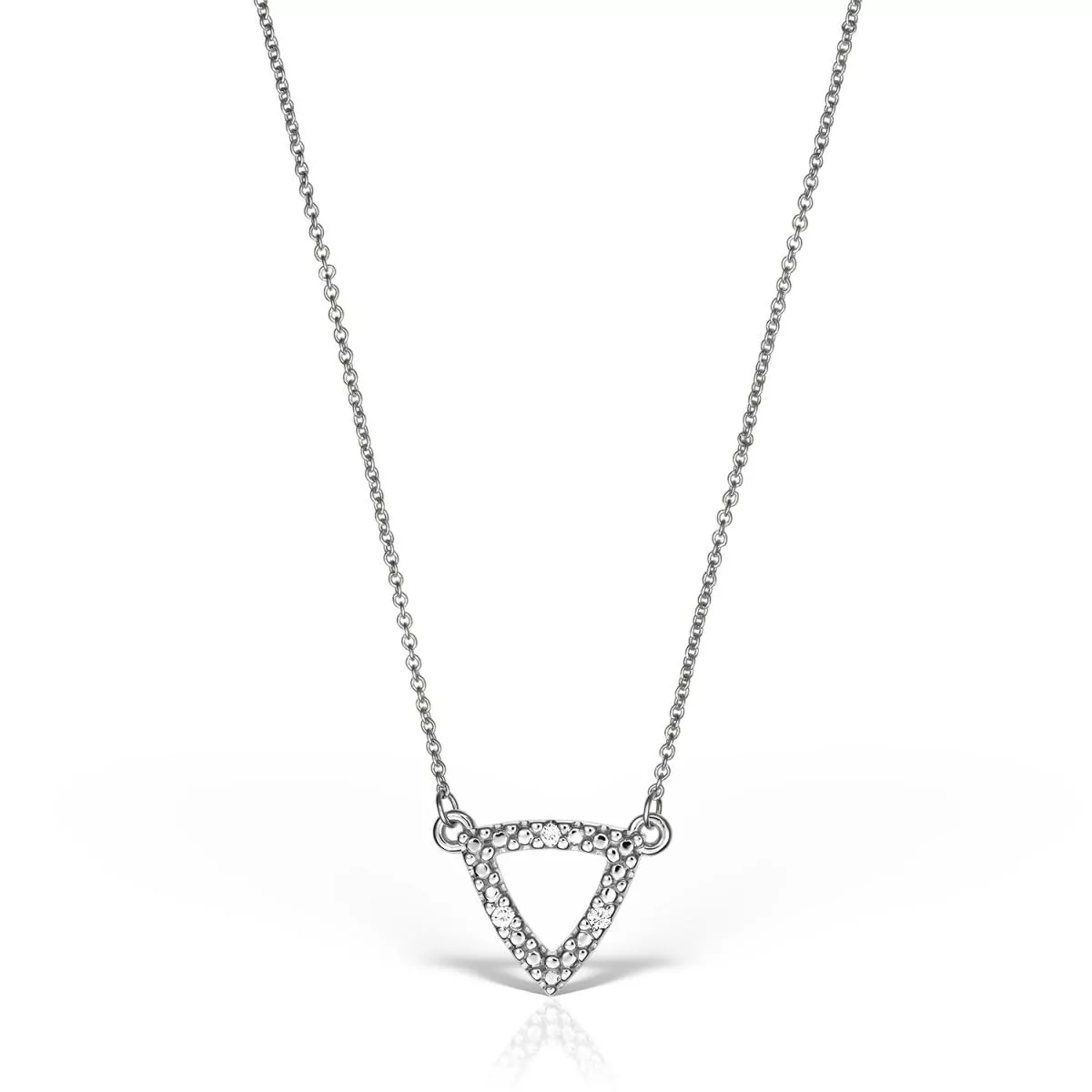 Colier Maria Granacci cu diamant, din aur alb de 14K