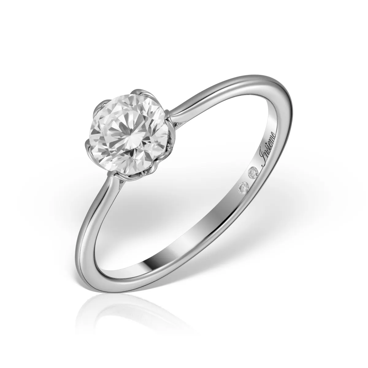 Inel de logodna Bloom Insieme cu diamante, din aur alb de 18K