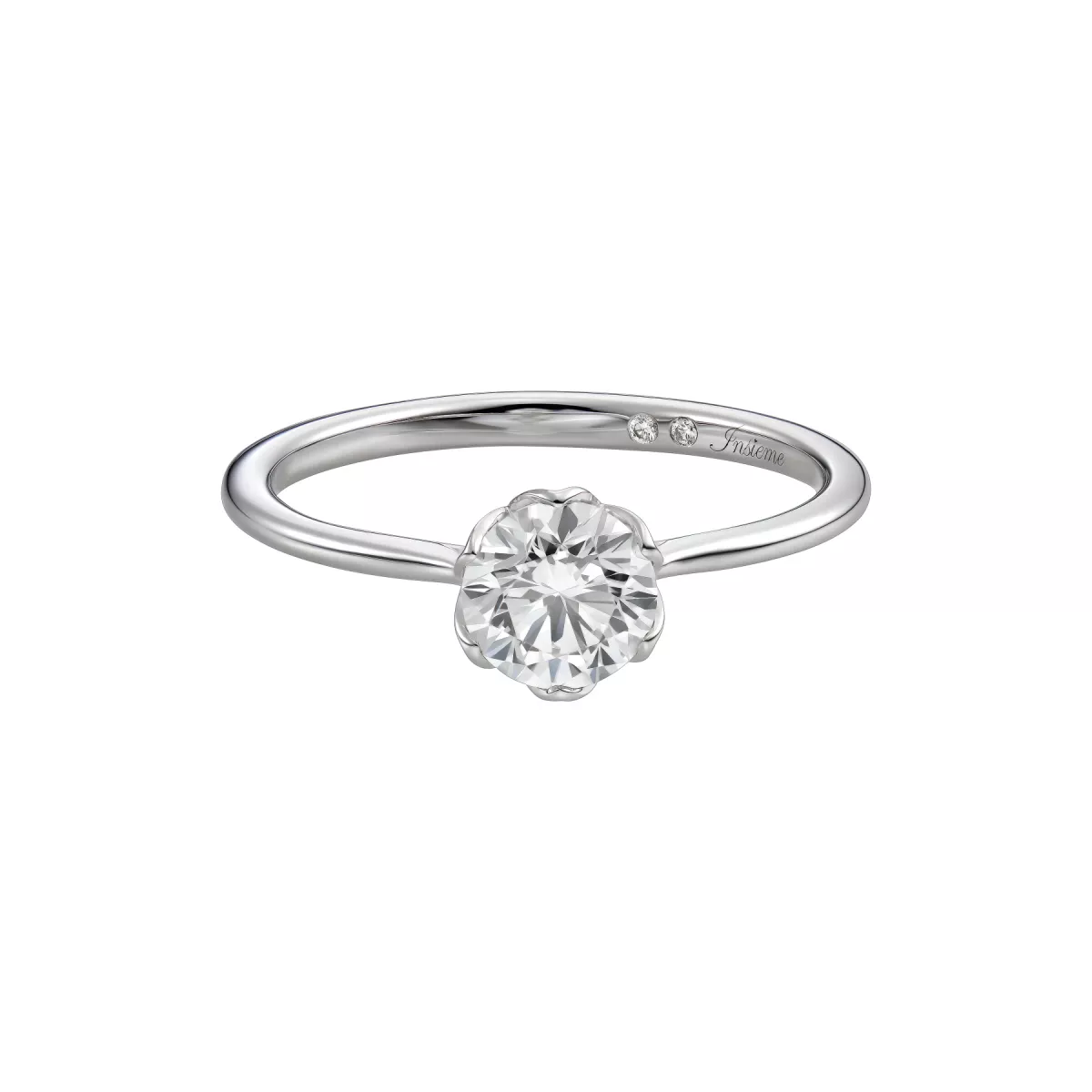 Inele de logodna - Inel de logodna Bloom Insieme cu diamante, din aur alb de 18K, cellini.ro