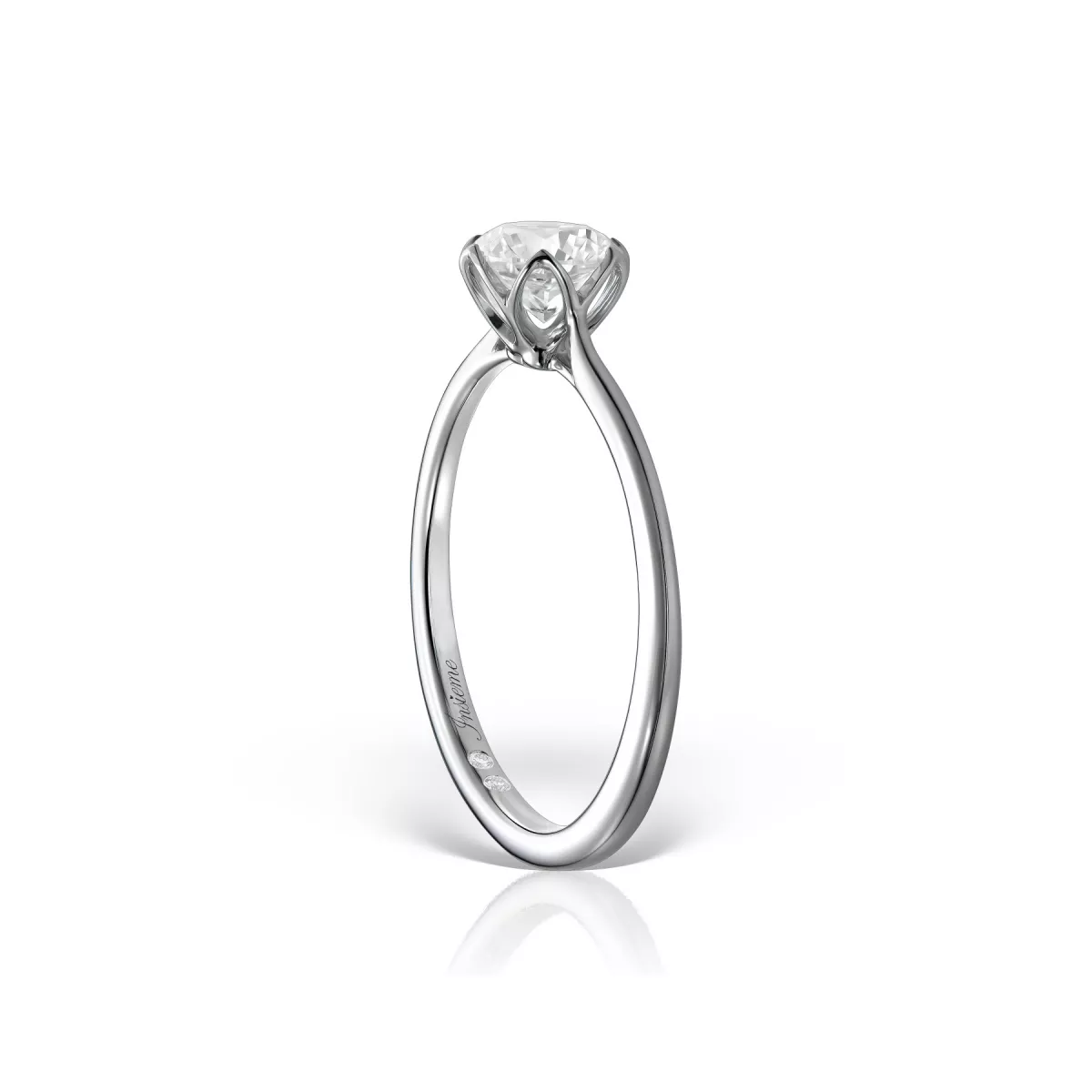 Inel de logodna Bloom Insieme cu diamante, din aur alb de 18K