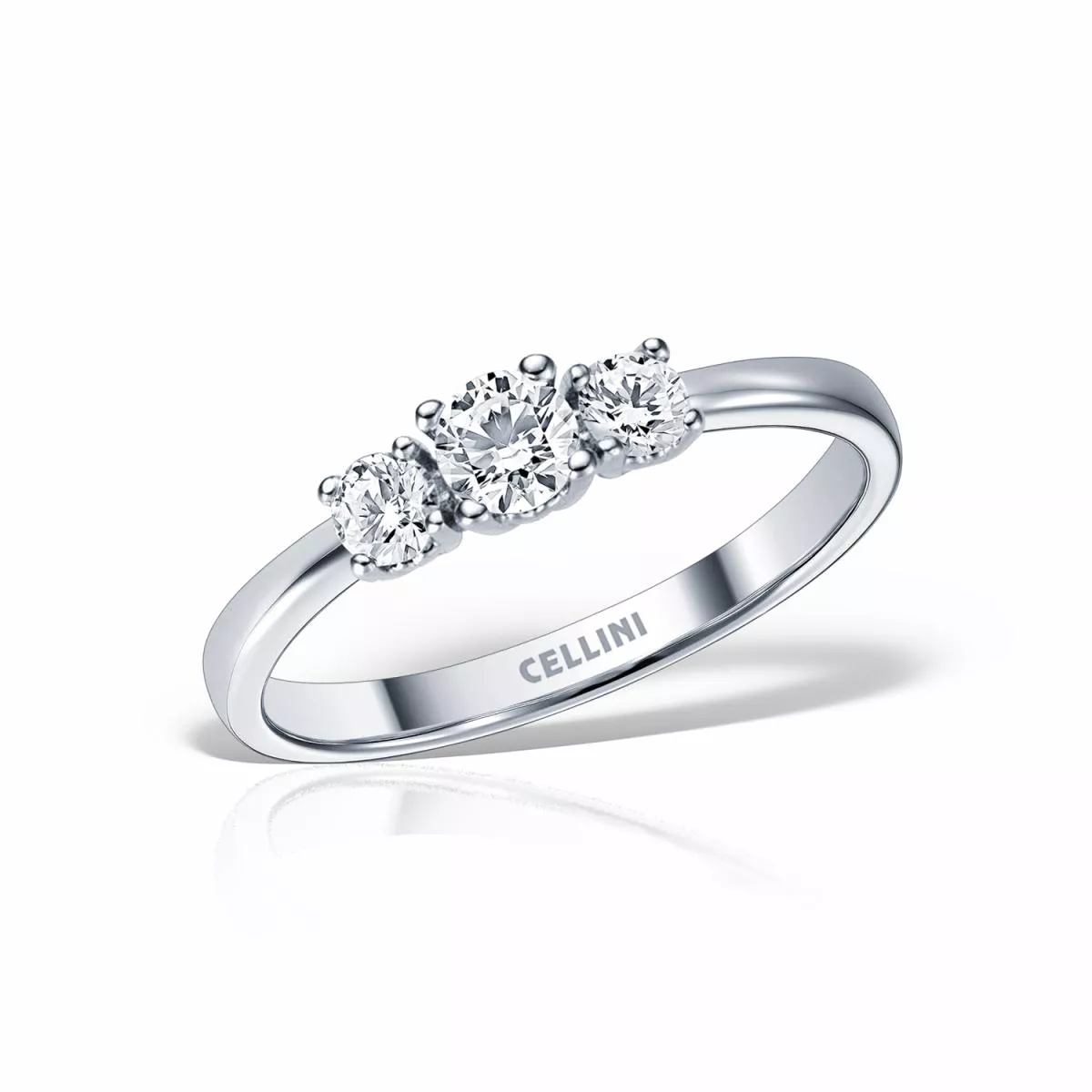 Inel Classic Diamonds cu diamante, din aur alb  de 18K