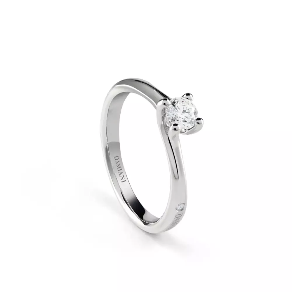 Inel Damiani Amami cu diamant, din aur alb de 18K
