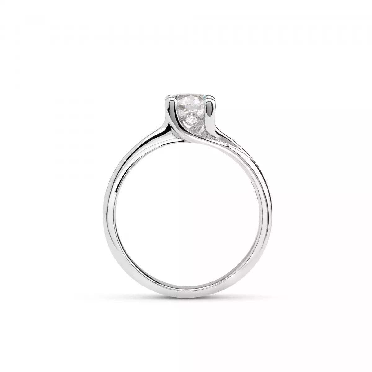 Inele - Inel Damiani Amami cu diamant, din aur alb de 18K, cellini.ro