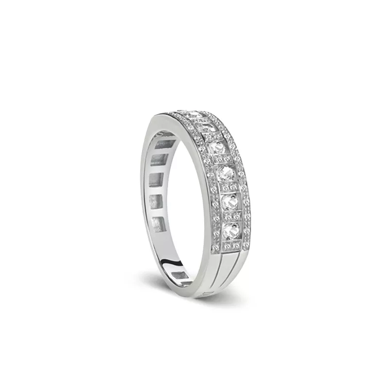 Inel Damiani Belle Epoque cu diamante, din aur alb de 18K